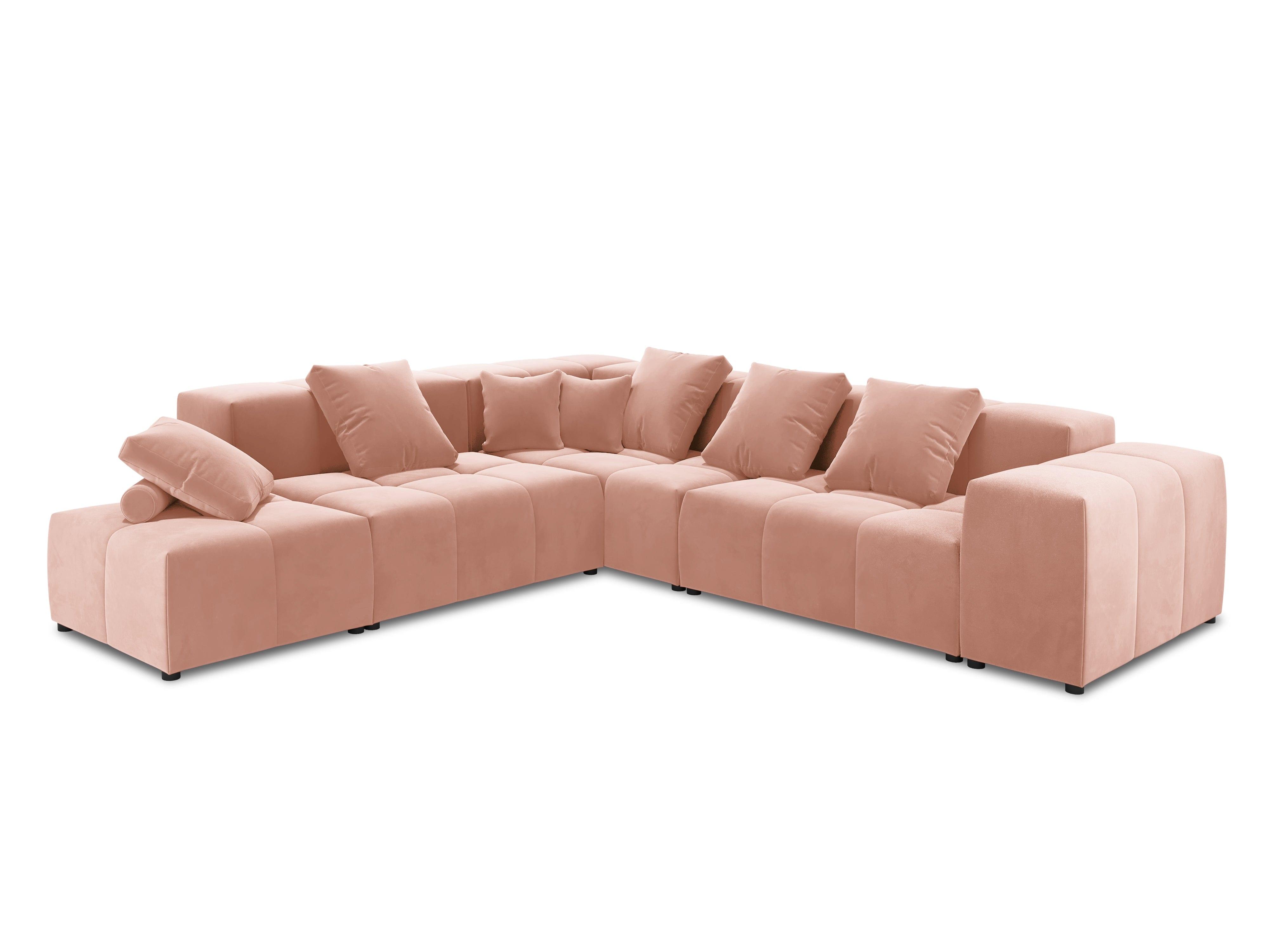 Narożnik modułowy aksamitny duży 5-osobowy ROME różowy Cosmopolitan Design Eye on Design