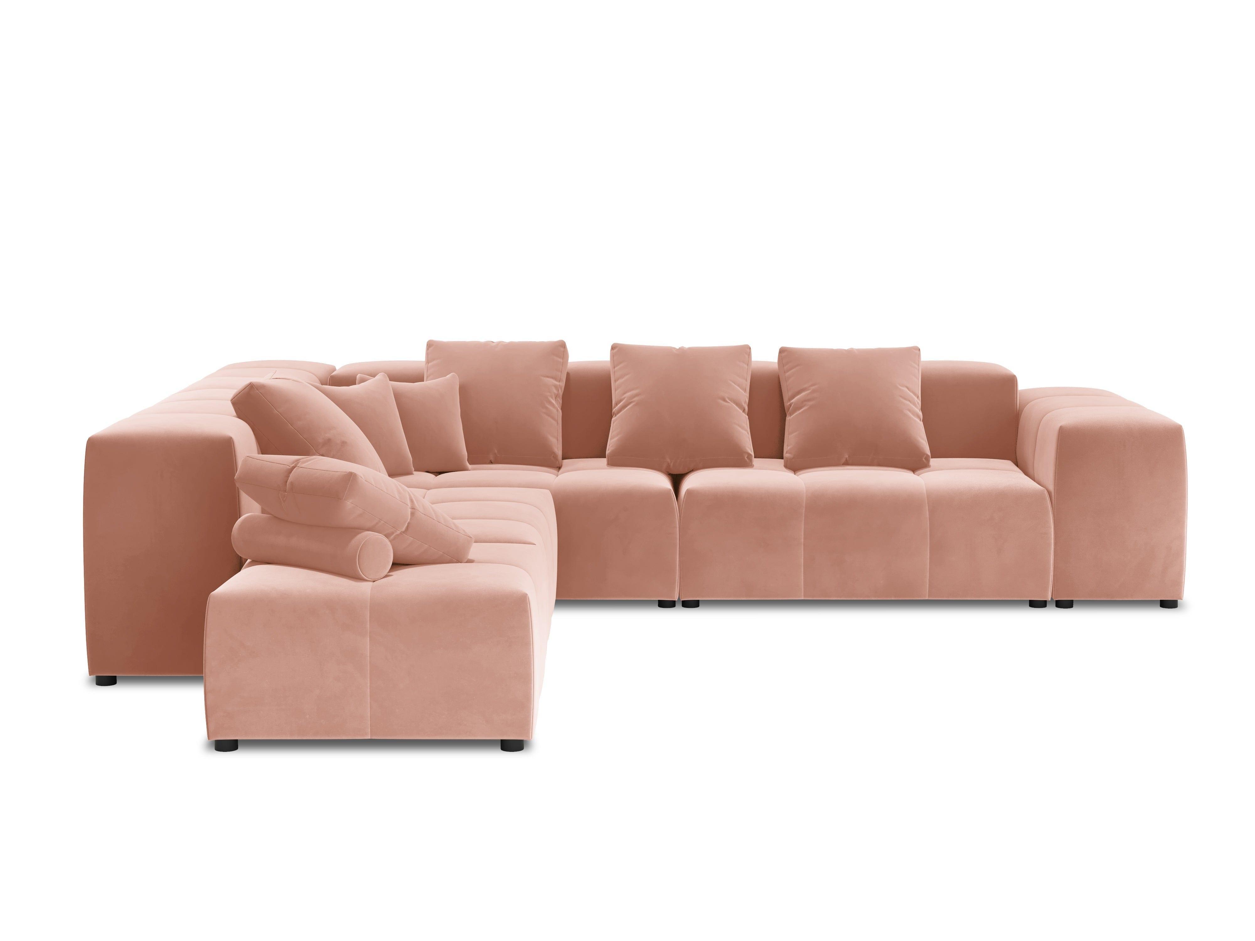 Narożnik modułowy aksamitny duży 5-osobowy ROME różowy Cosmopolitan Design Eye on Design