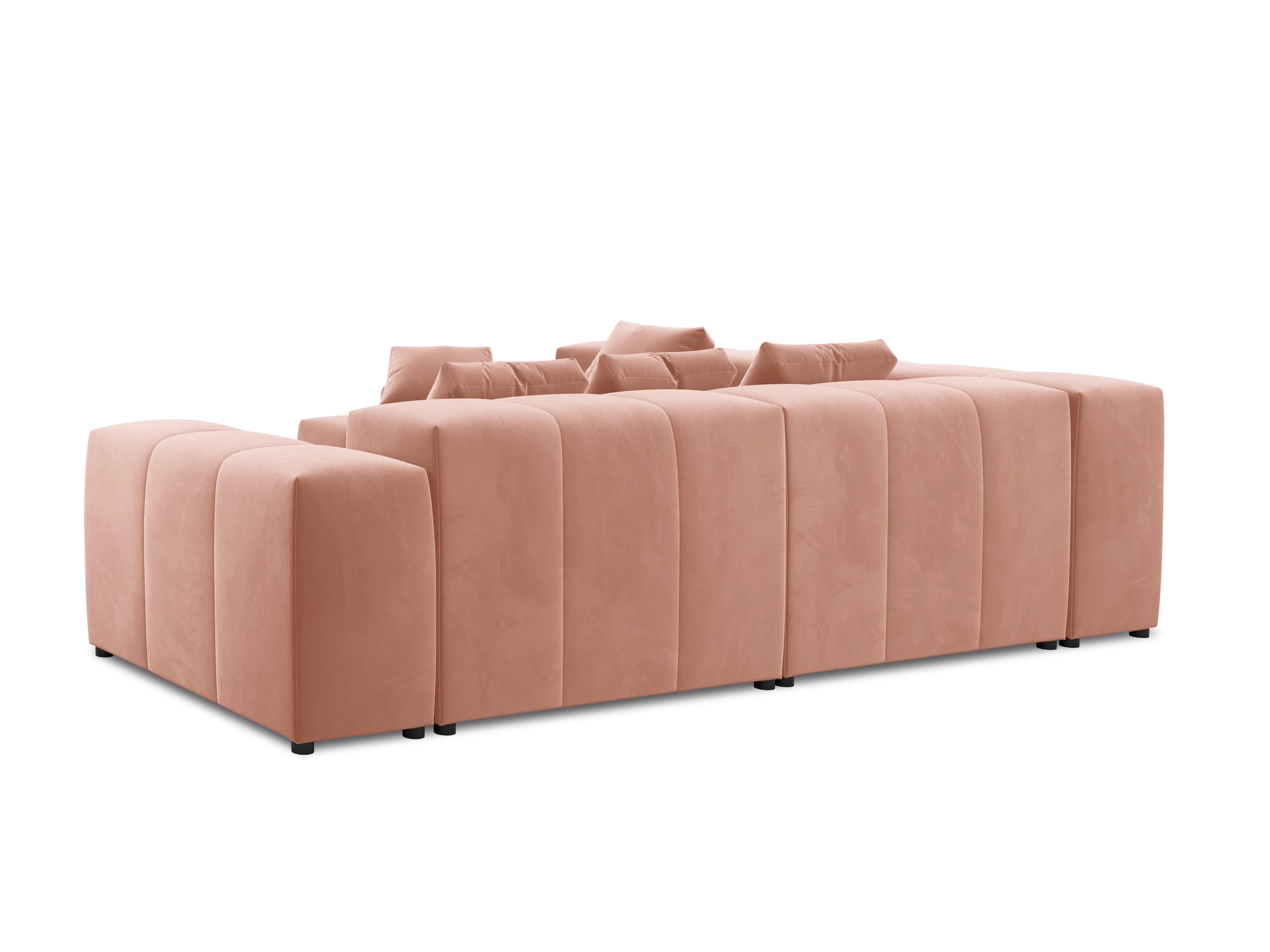 Narożnik modułowy aksamitny duży 5-osobowy ROME różowy Cosmopolitan Design Eye on Design