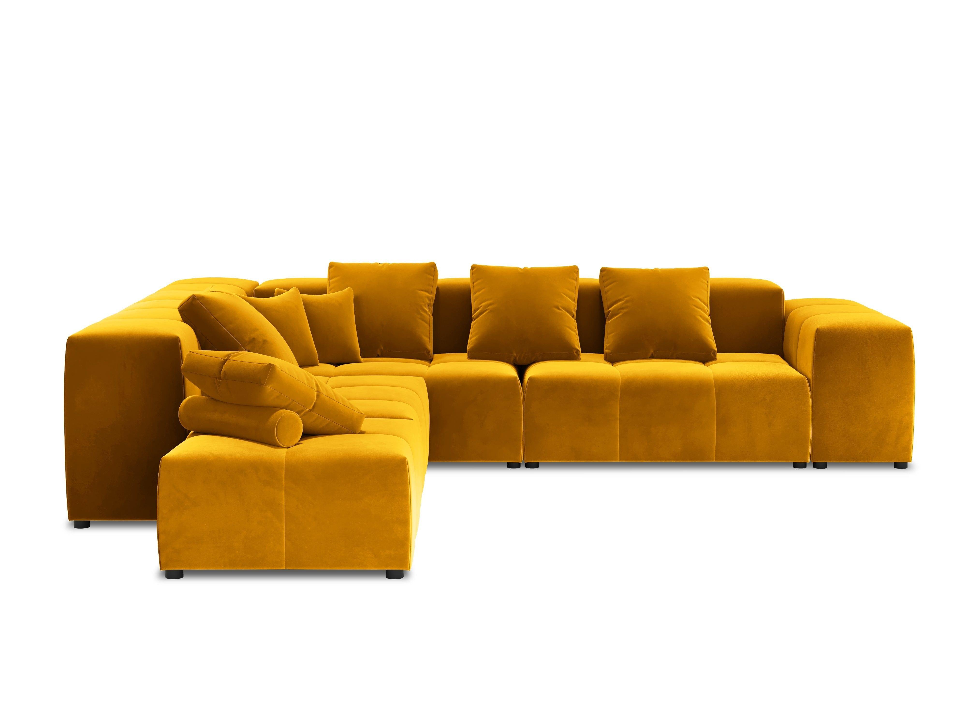 Narożnik modułowy aksamitny duży 5-osobowy ROME żółty Cosmopolitan Design Eye on Design
