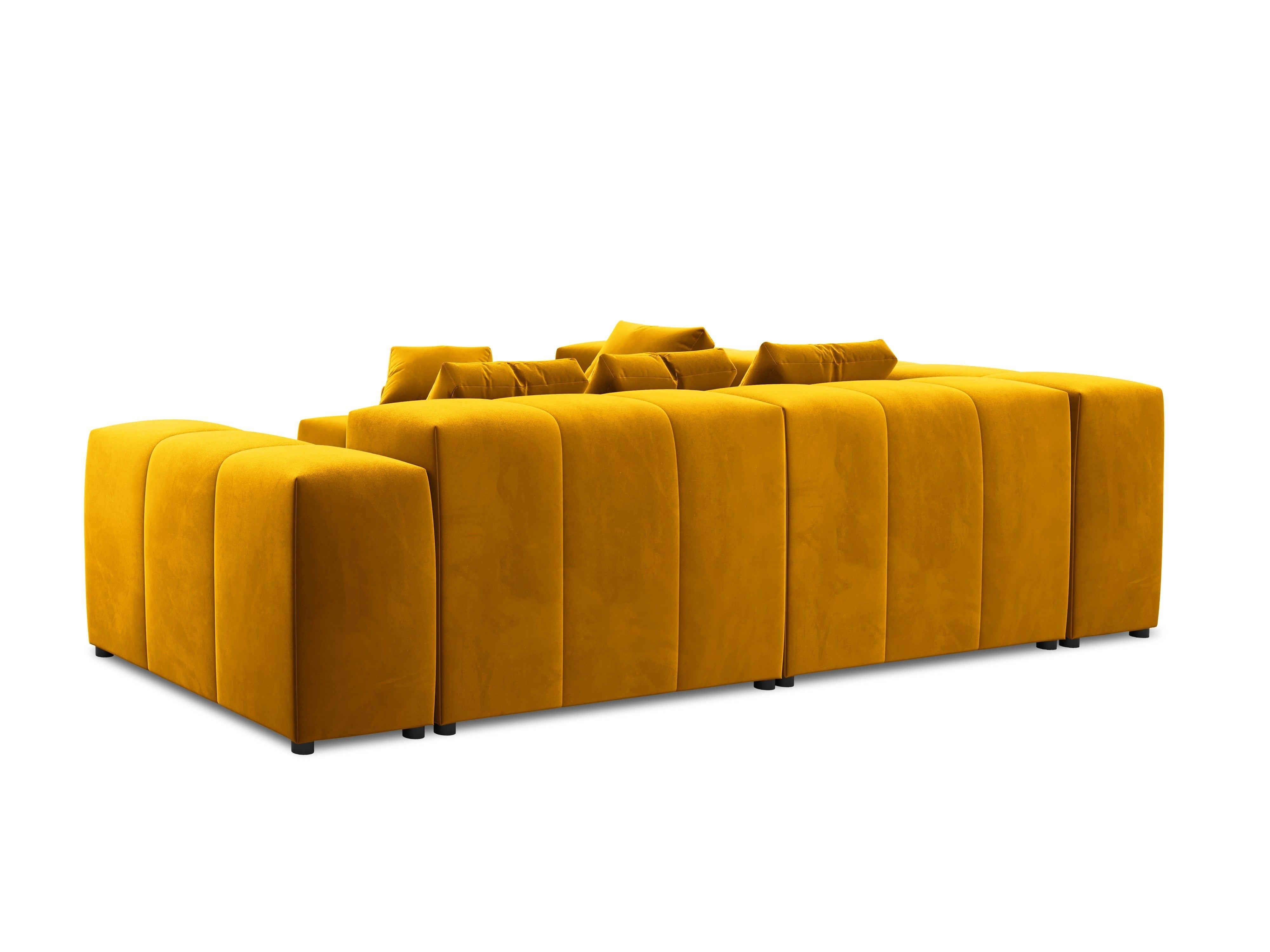 Narożnik modułowy aksamitny duży 5-osobowy ROME żółty Cosmopolitan Design Eye on Design