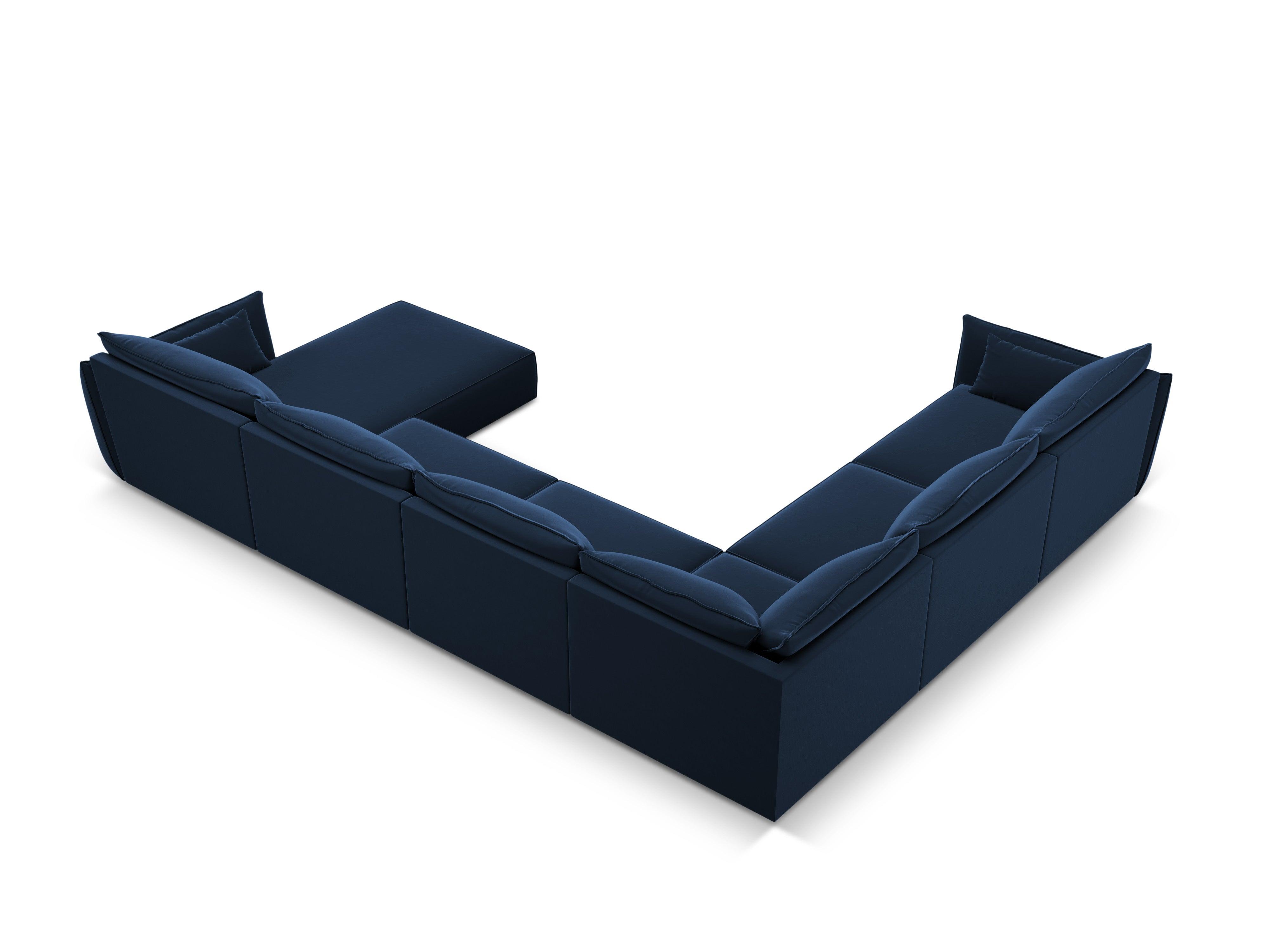 Narożnik panoramiczny aksamitny lewostronny VANDA granatowy Mazzini Sofas Eye on Design