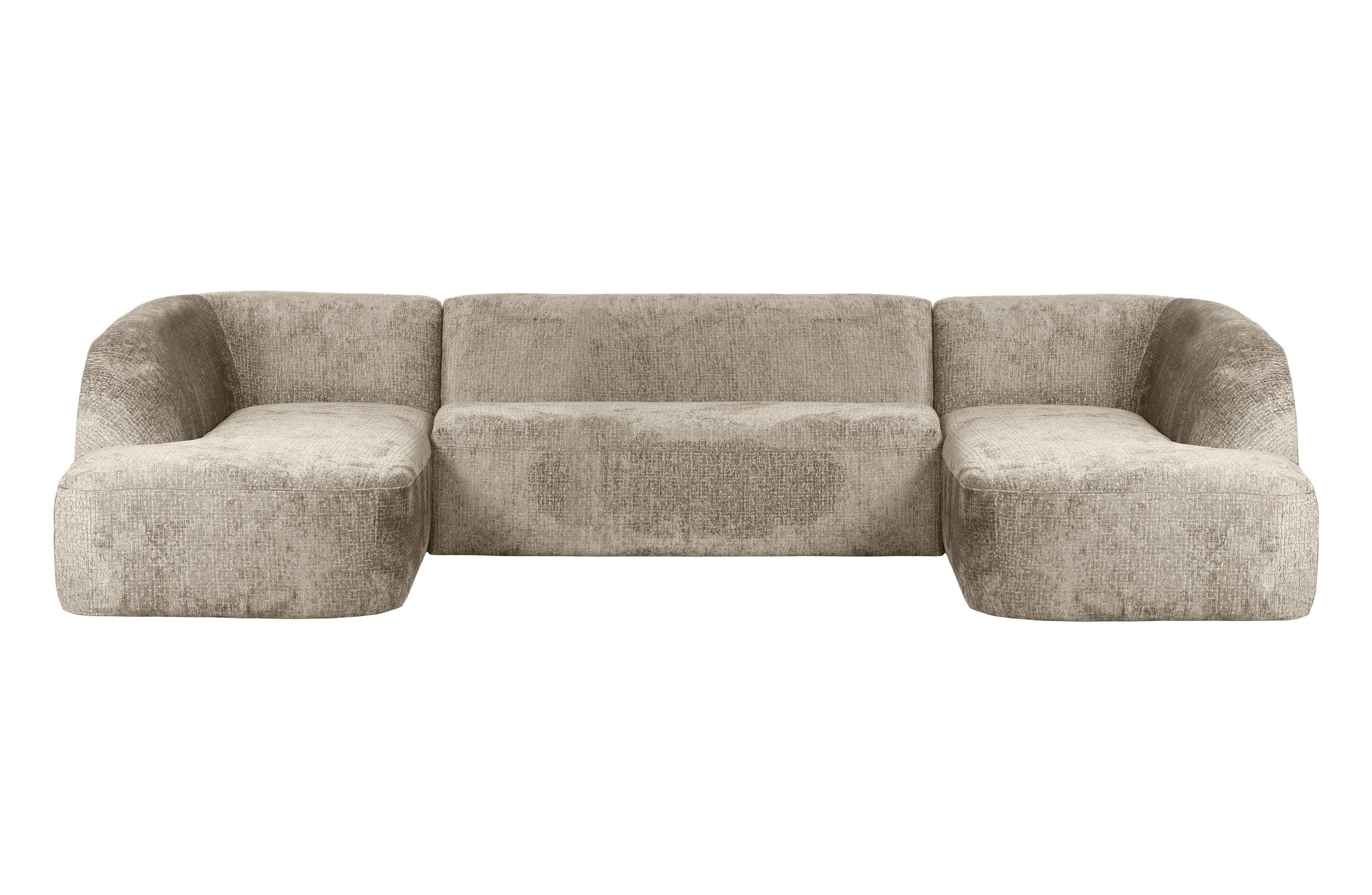 Narożnik w kształcie U aksamitna SLOPING beżowy Be Pure Eye on Design