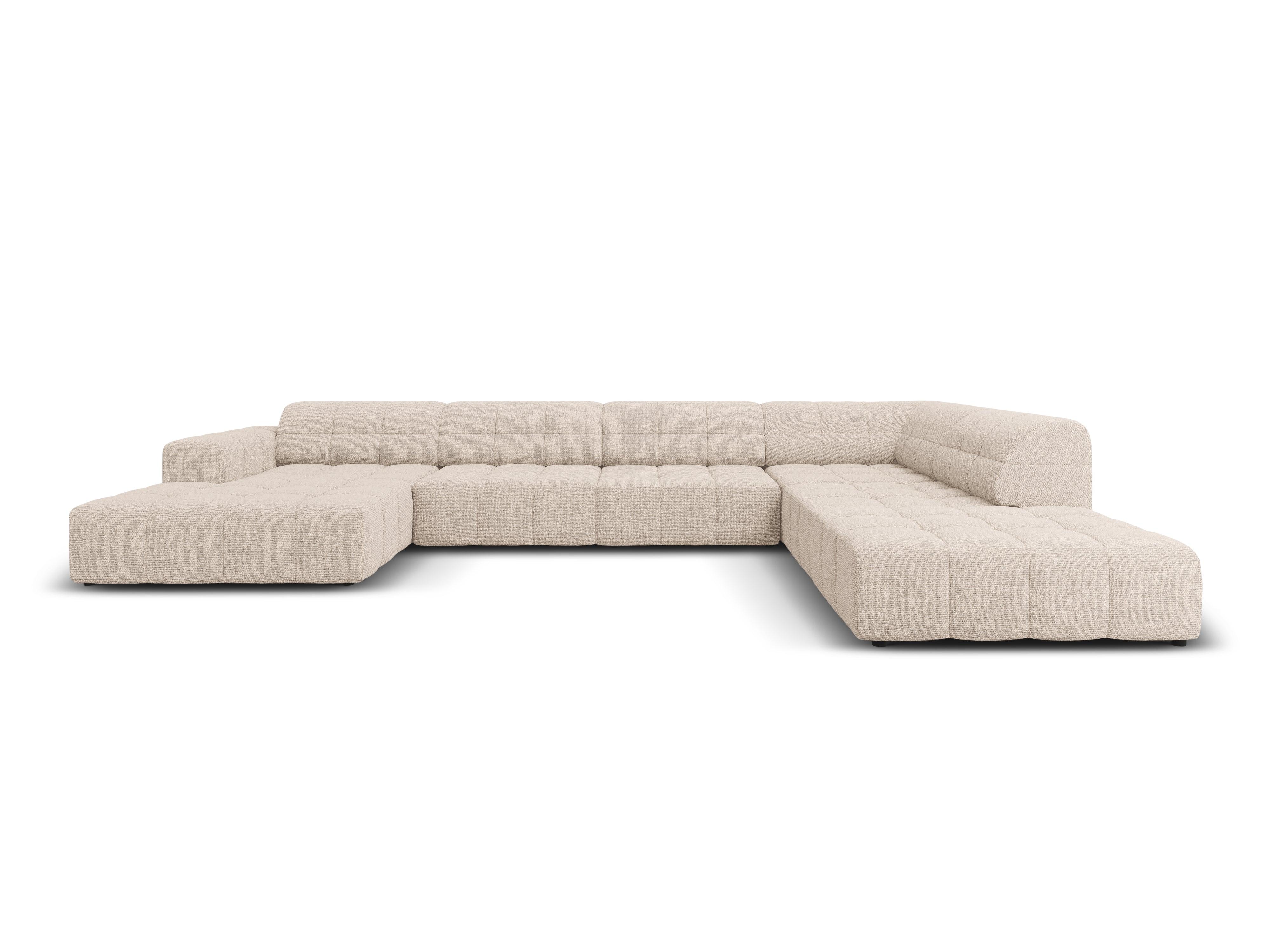 Narożnik w kształcie U prawostronny CHICAGO beżowy szenil Cosmopolitan Design Eye on Design
