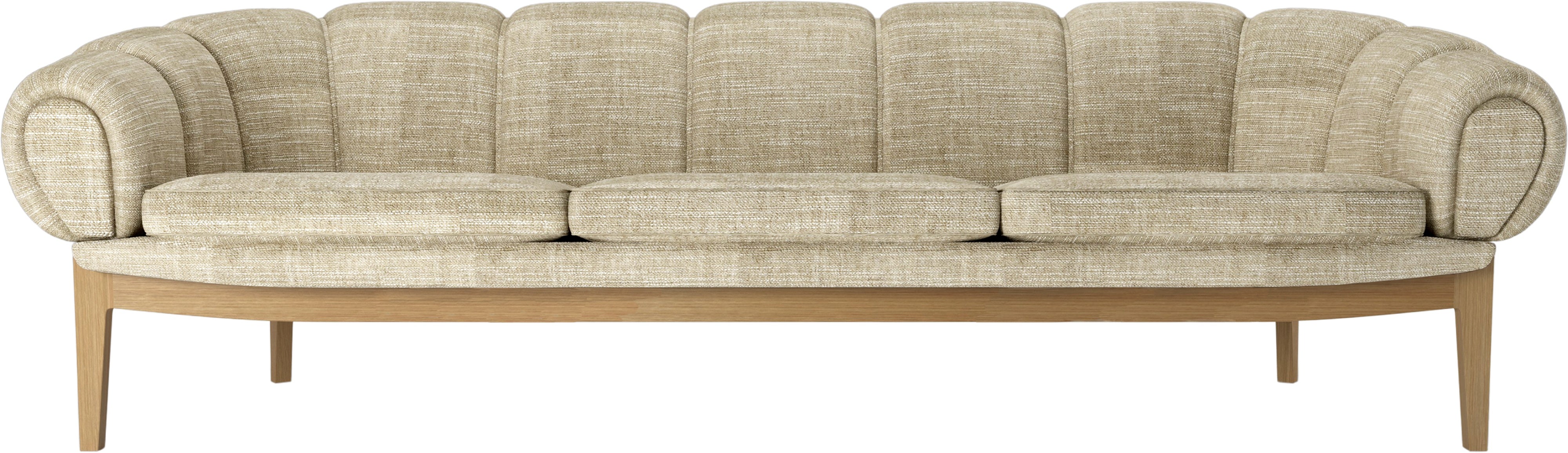 Sofa 3-sitzig CROISSANT gepolstert mit Eichenbasis