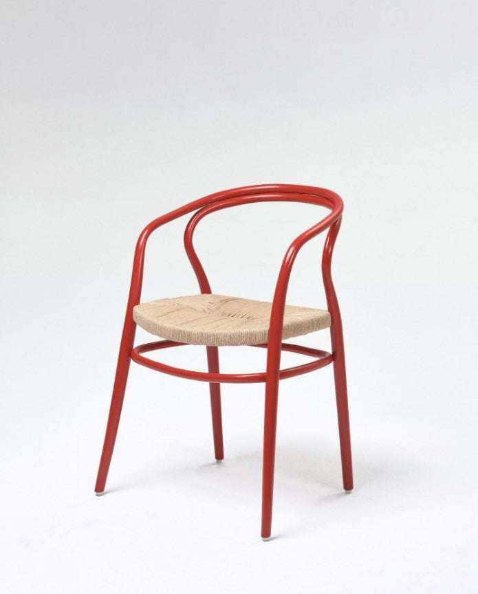 Nodo Corda B-1404 Stuhl Buche Wood mit einem geflochtenen Sitz