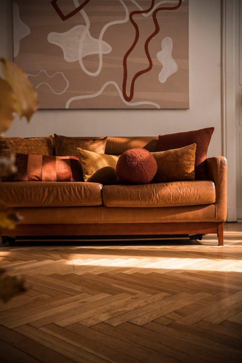 Poduszka dekoracyjna STRIPES ZERO WASTE rudy Poduszkowcy Eye on Design