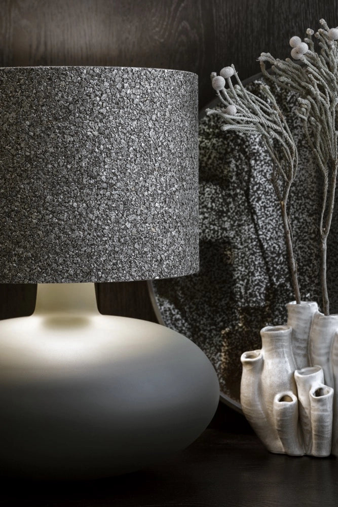 Tischlampe SAWA STONE matt schwarzes Glas