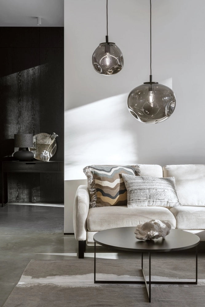 Tischlampe SAWA STONE matt schwarzes Glas