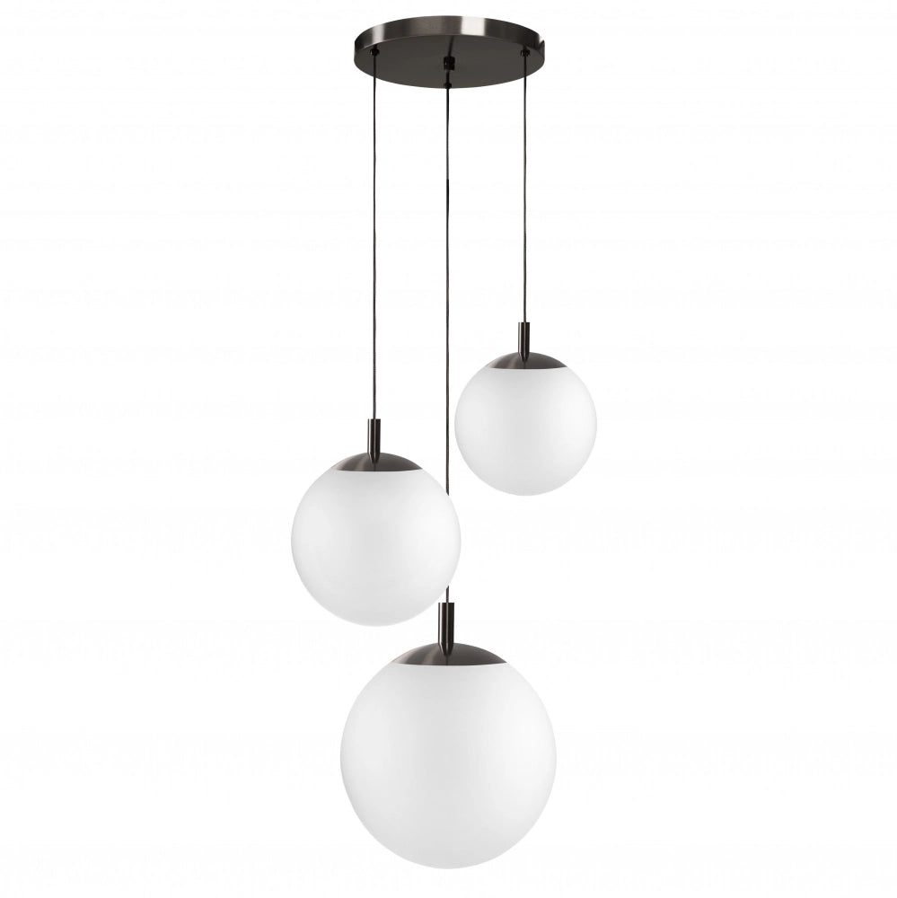 Deckenlampe ALUR 2 milchiges Glas mit titanfarbener Oberfläche