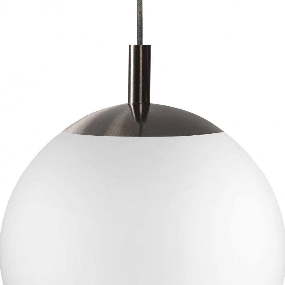 Deckenlampe ALUR 2 milchiges Glas mit titanfarbener Oberfläche