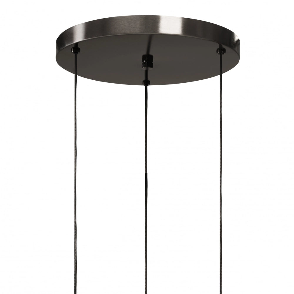Deckenlampe ALUR 2 milchiges Glas mit titanfarbener Oberfläche