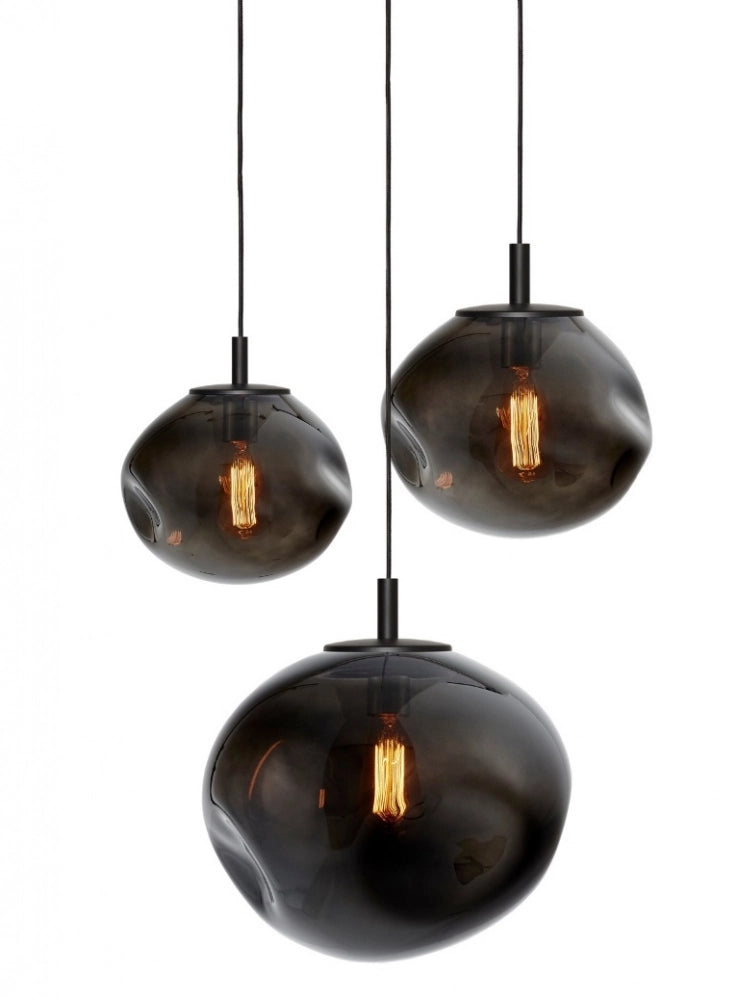 Lampa wisząca trzypunktowa AVIA 3 dymiony czarny z czarnym wykończeniem