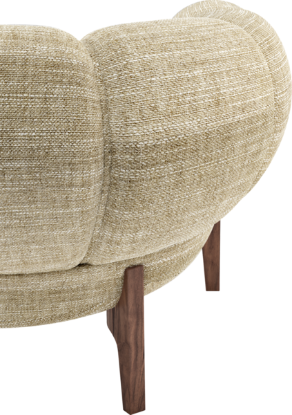 3-seater CROISSANT sofa upholstered with a walnut base