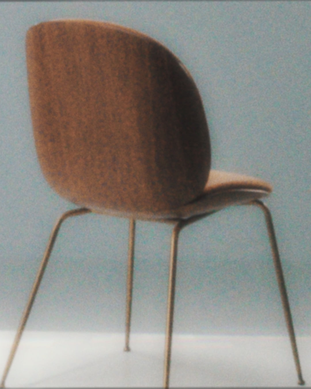 BEETLE upholstered chair with brass base