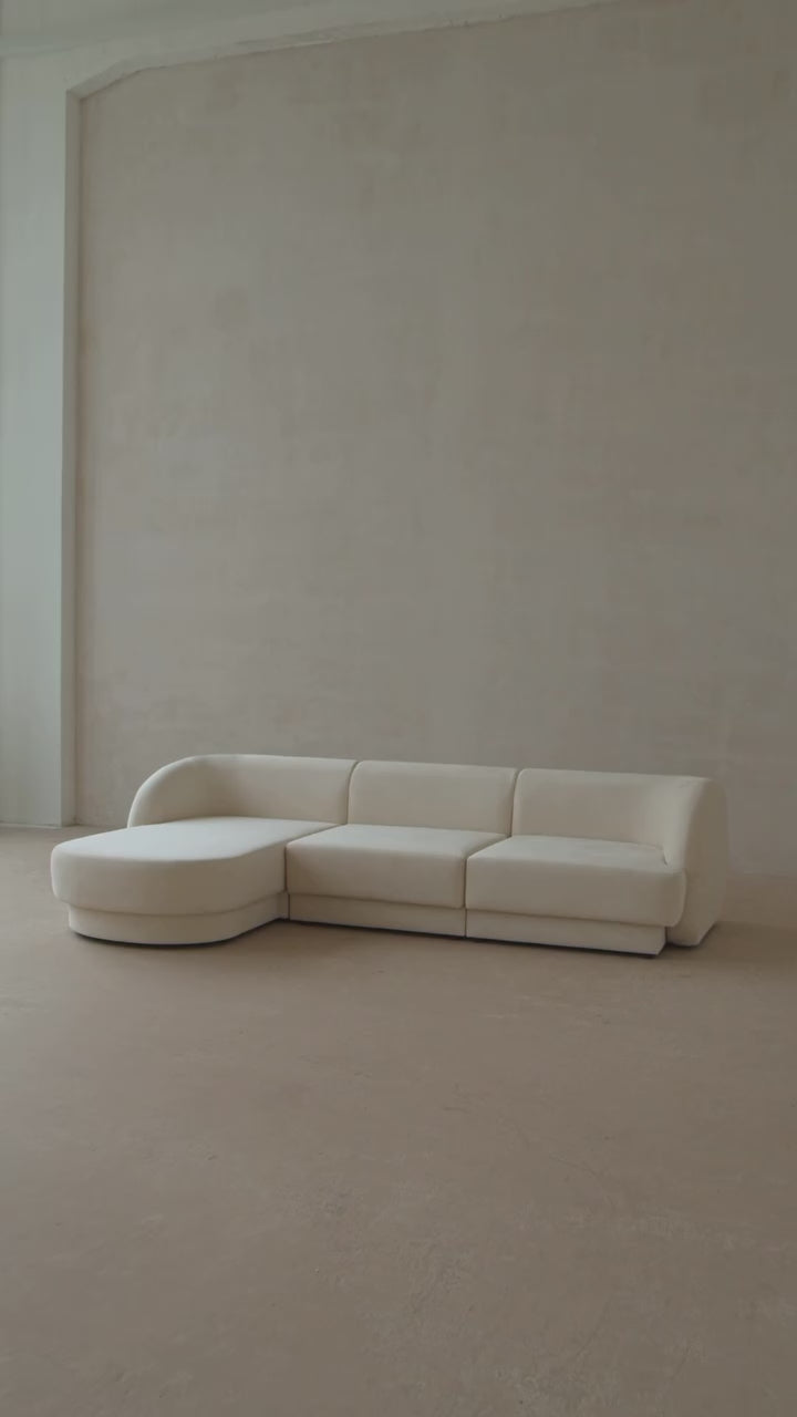 Modulares Sofa linksseitig für 6 Personen MILEY schwarz Boucle