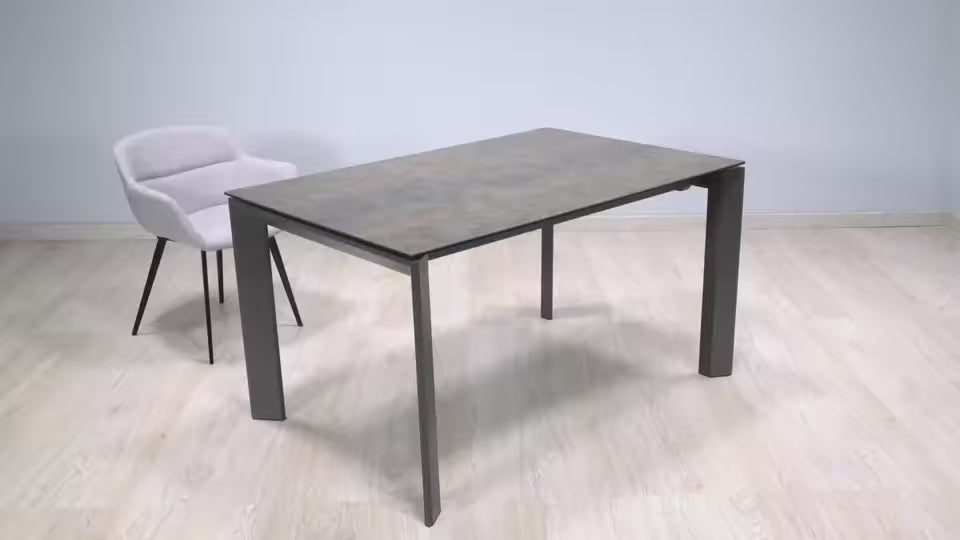 AXIS porcelain extendable table with a gray base