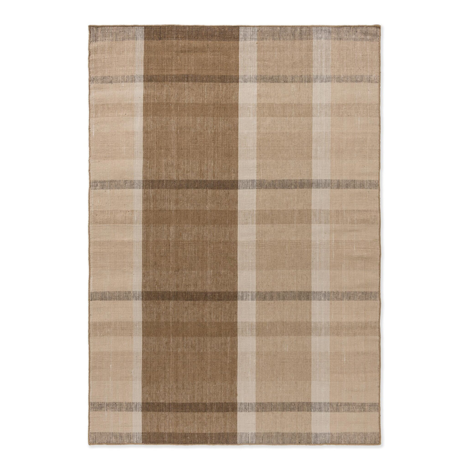 Dywan zewnętrzny ZONA BLOCK STRIPE & CHECK brązowo-beżowy