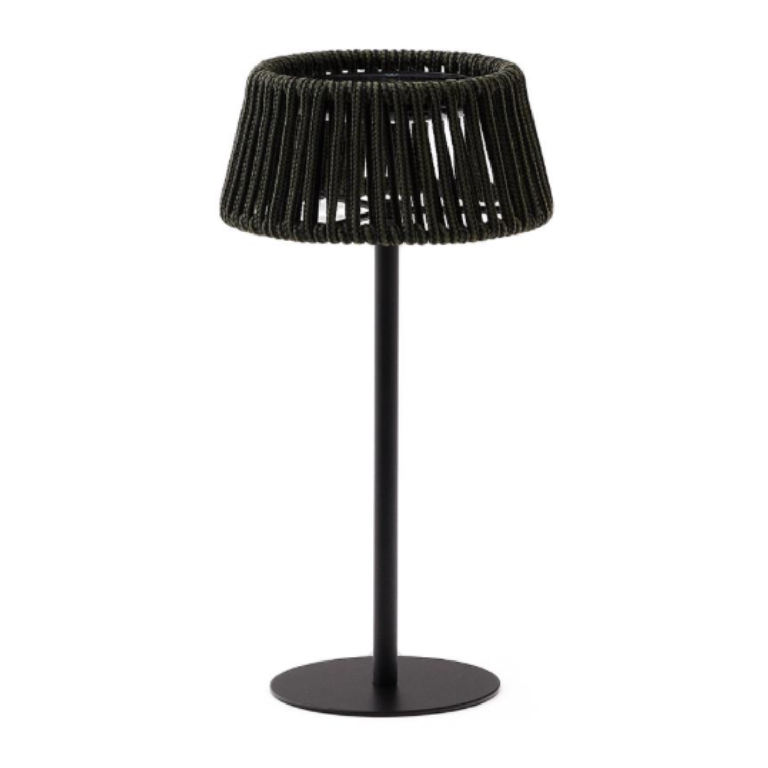Portable outdoor table lamp ALDET dark green rope