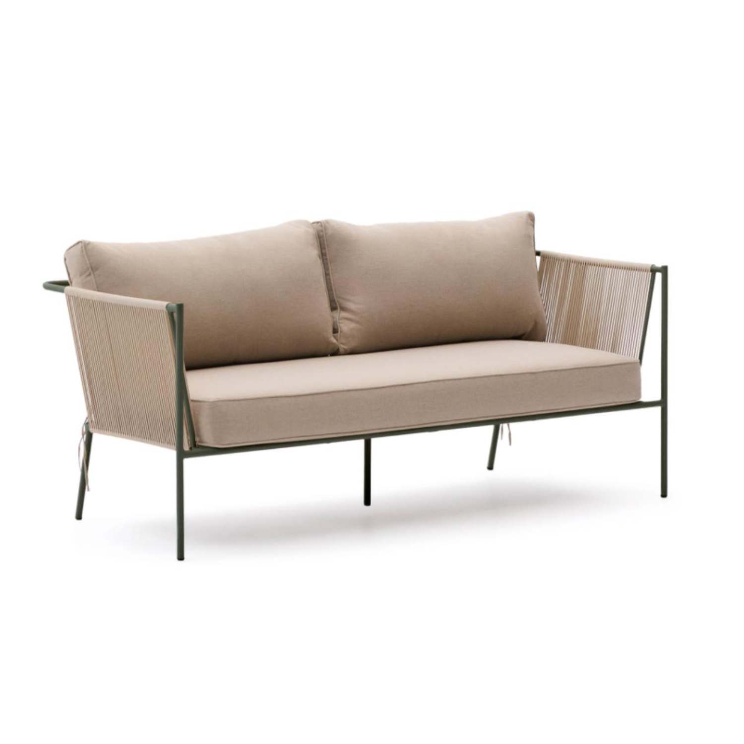 Zivia Écru outer sofa with a steel base