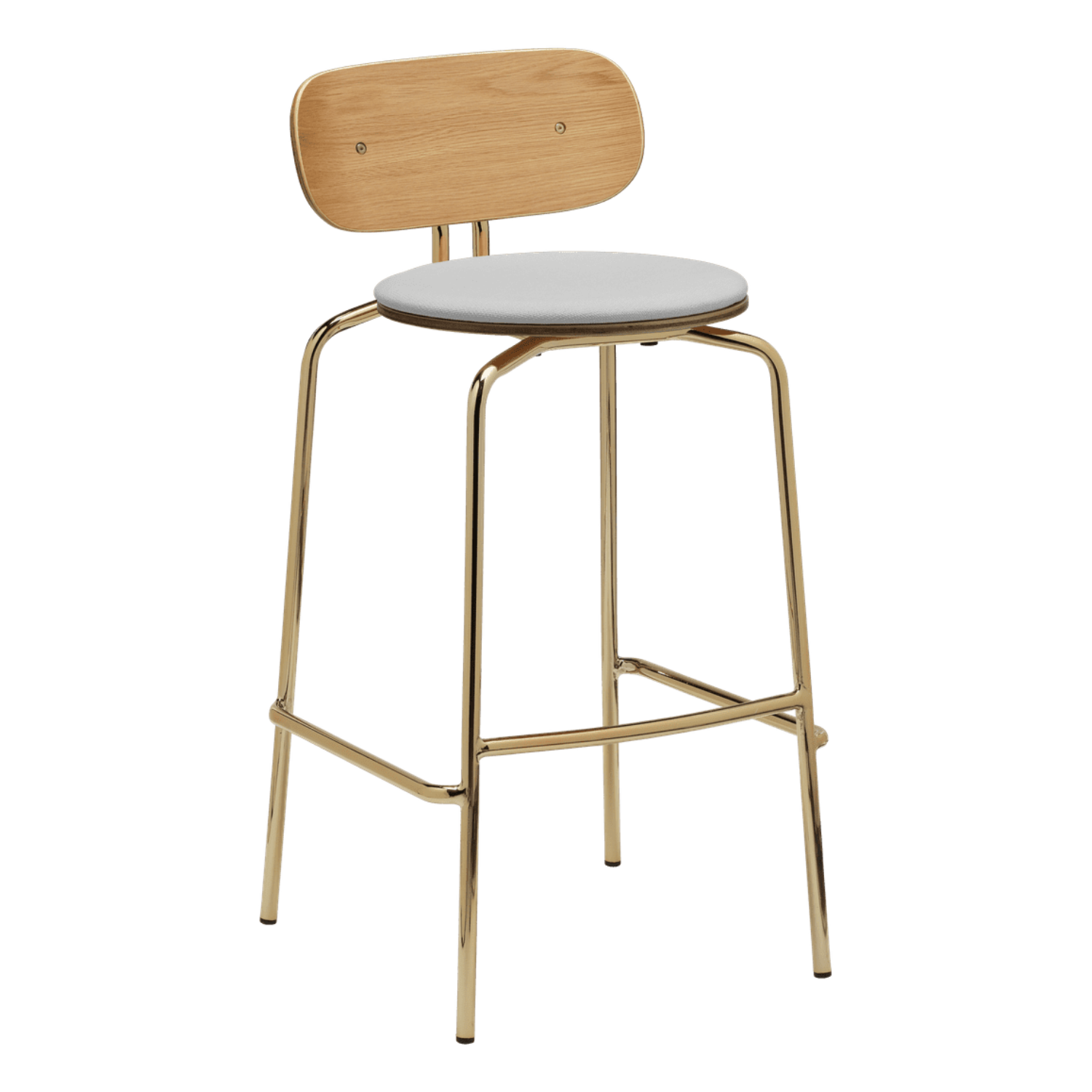 Hocker Neugieriger Babyblau mit einer goldenen Basis