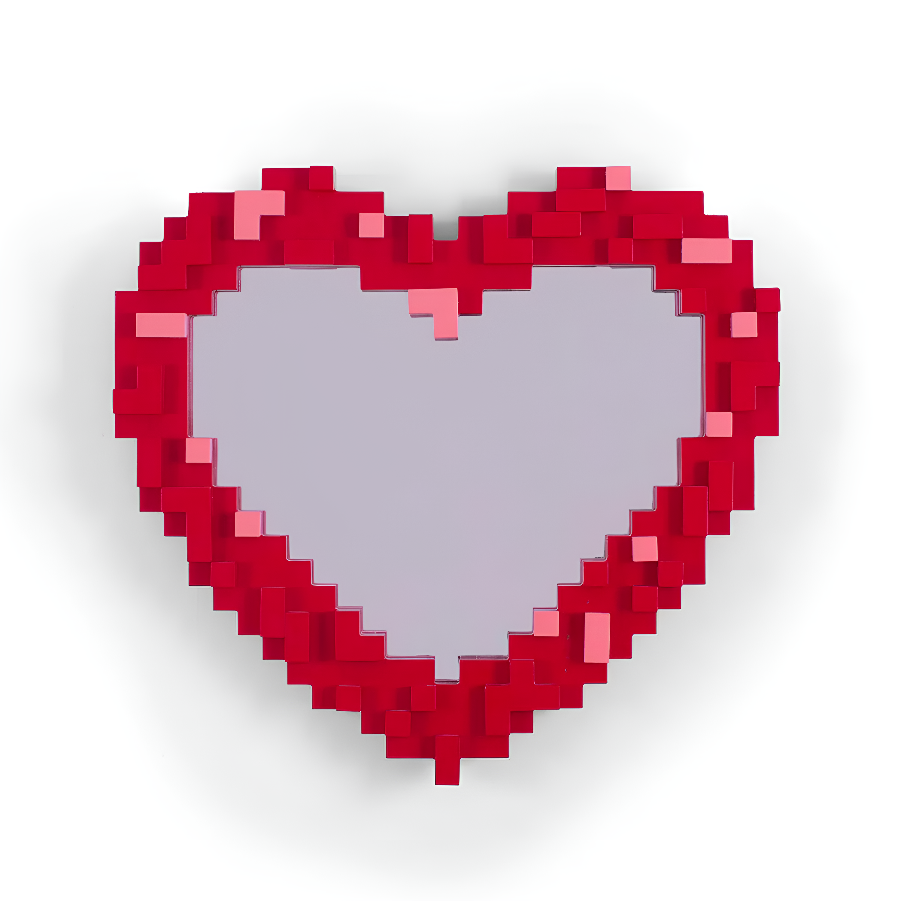 Lustro PIXEL - HEART czerwony