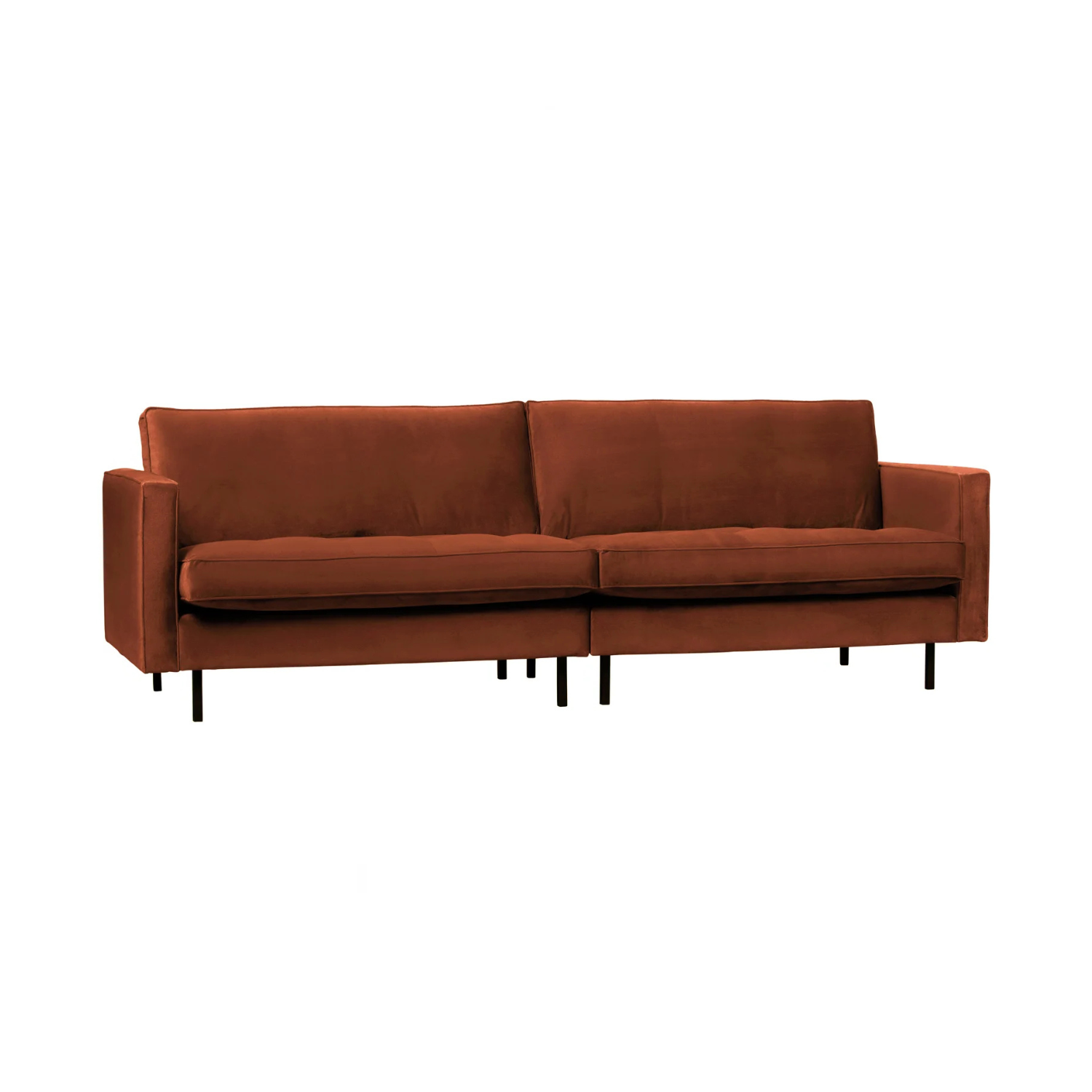 Sofa aksamitna 3-osobowa RODEO CLASSIC rdzawy
