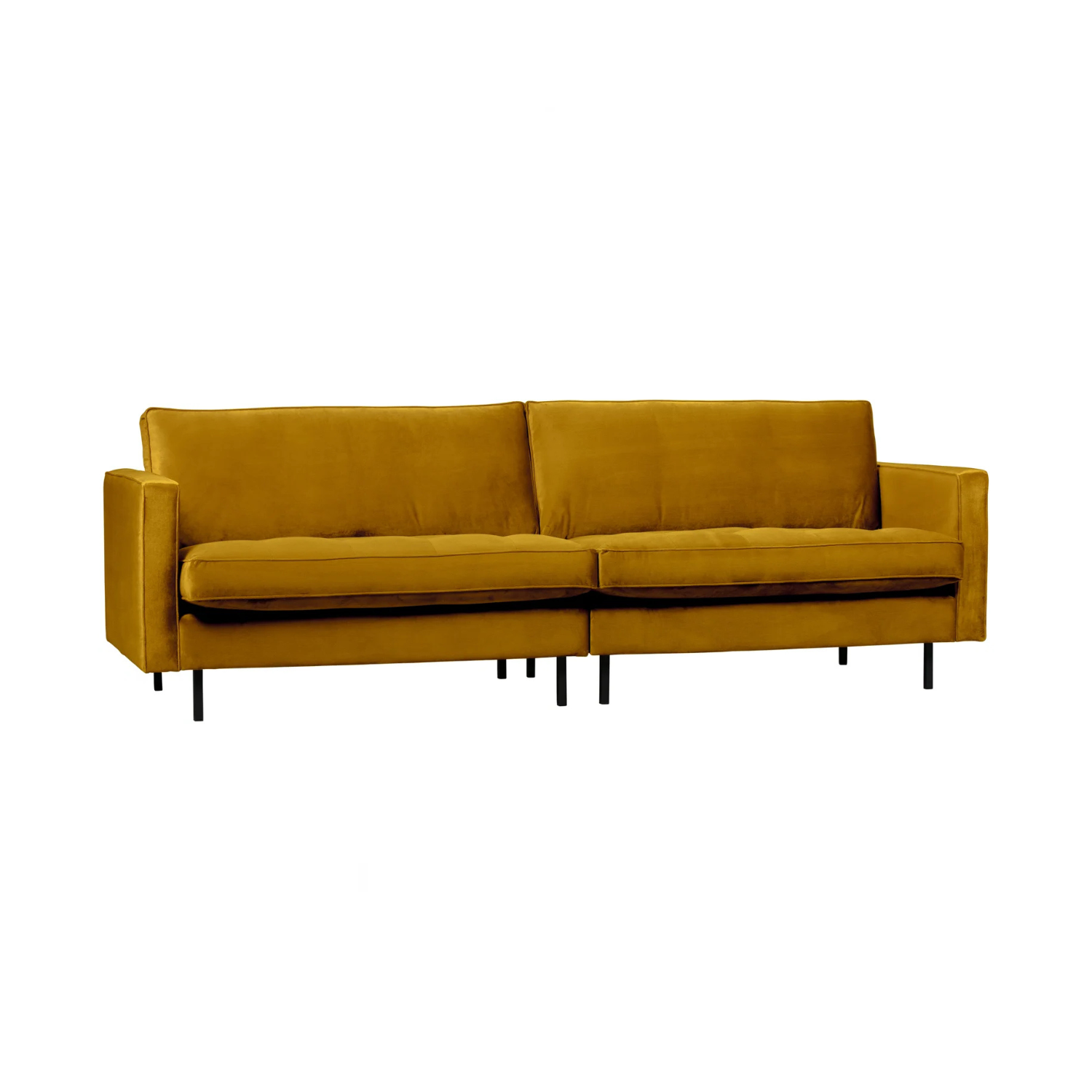 Sofa aksamitna 3-osobowa RODEO CLASSIC musztardowy