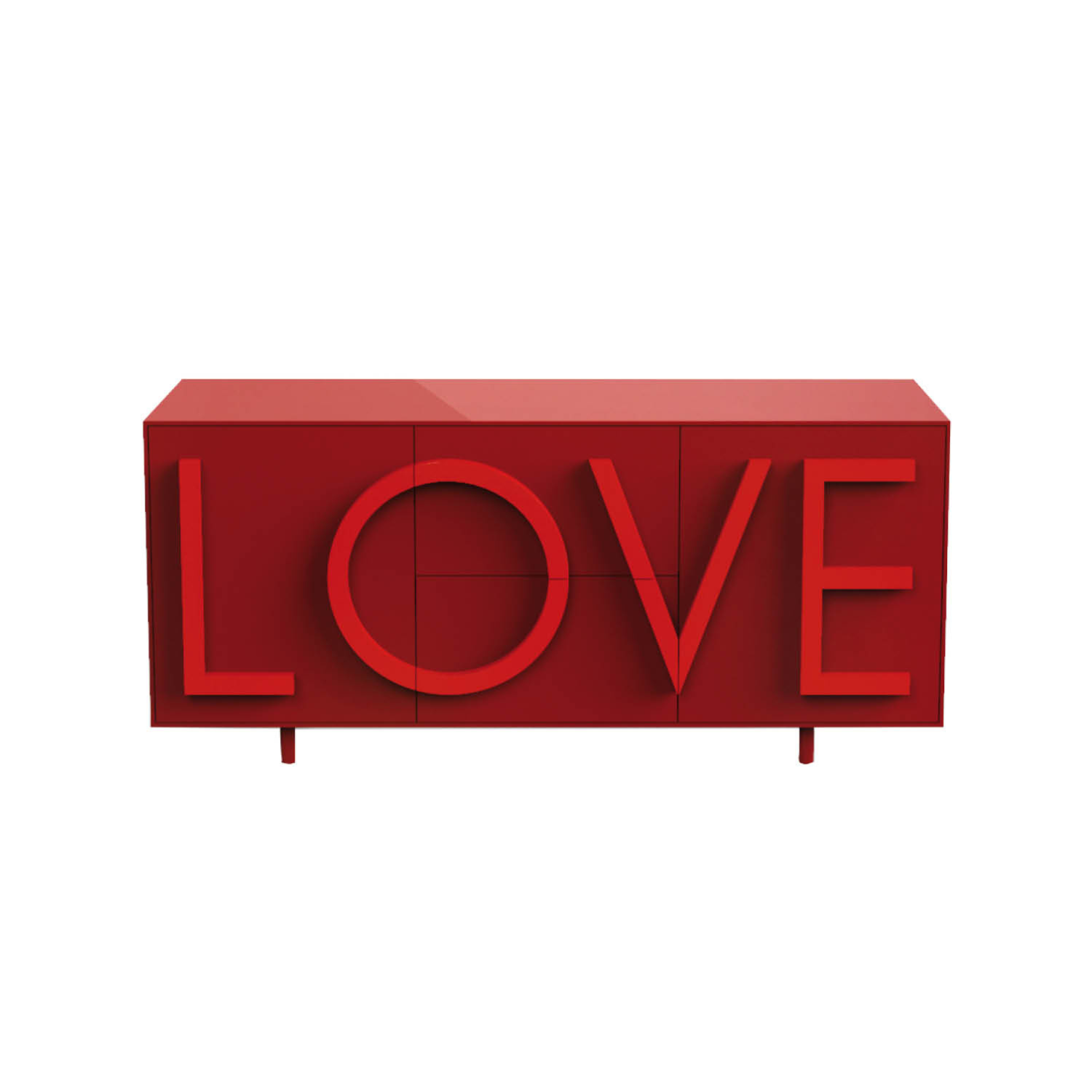 Red love chest of drawers