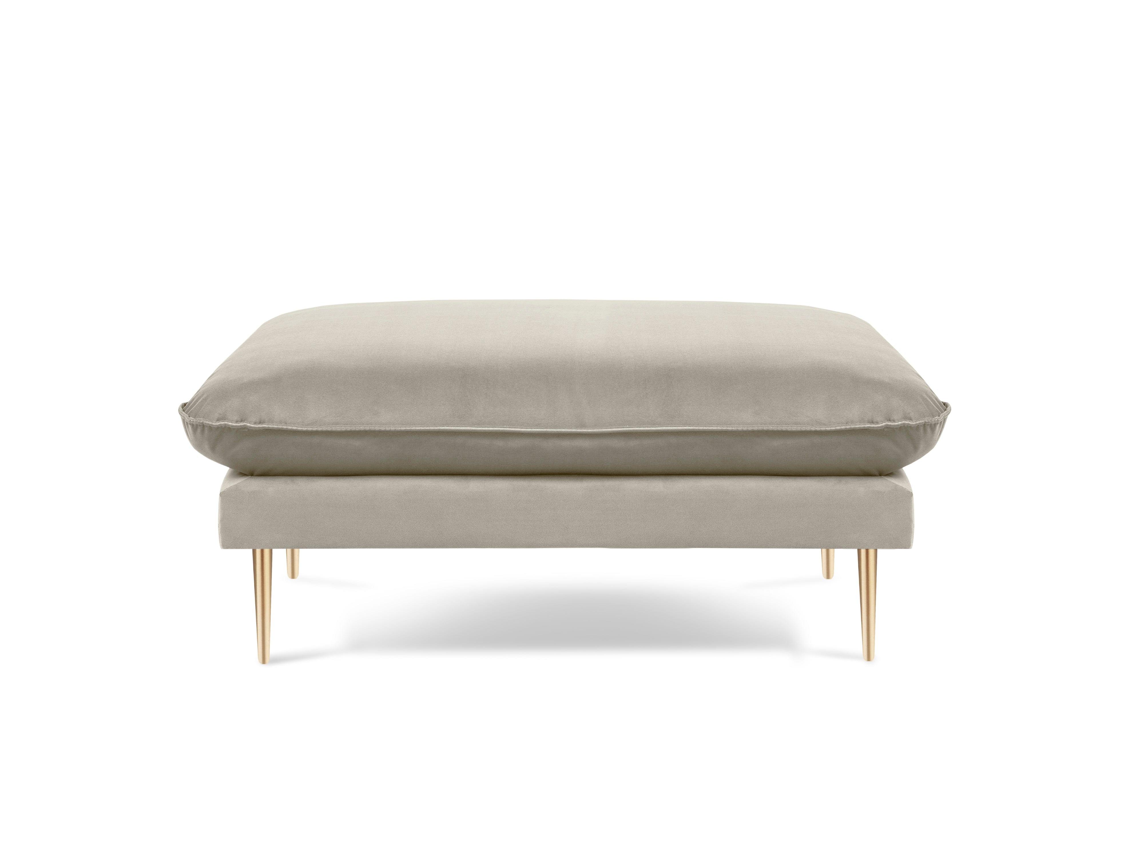 Puf aksamitny VIENNA beżowy ze złotą podstawą Cosmopolitan Design Eye on Design