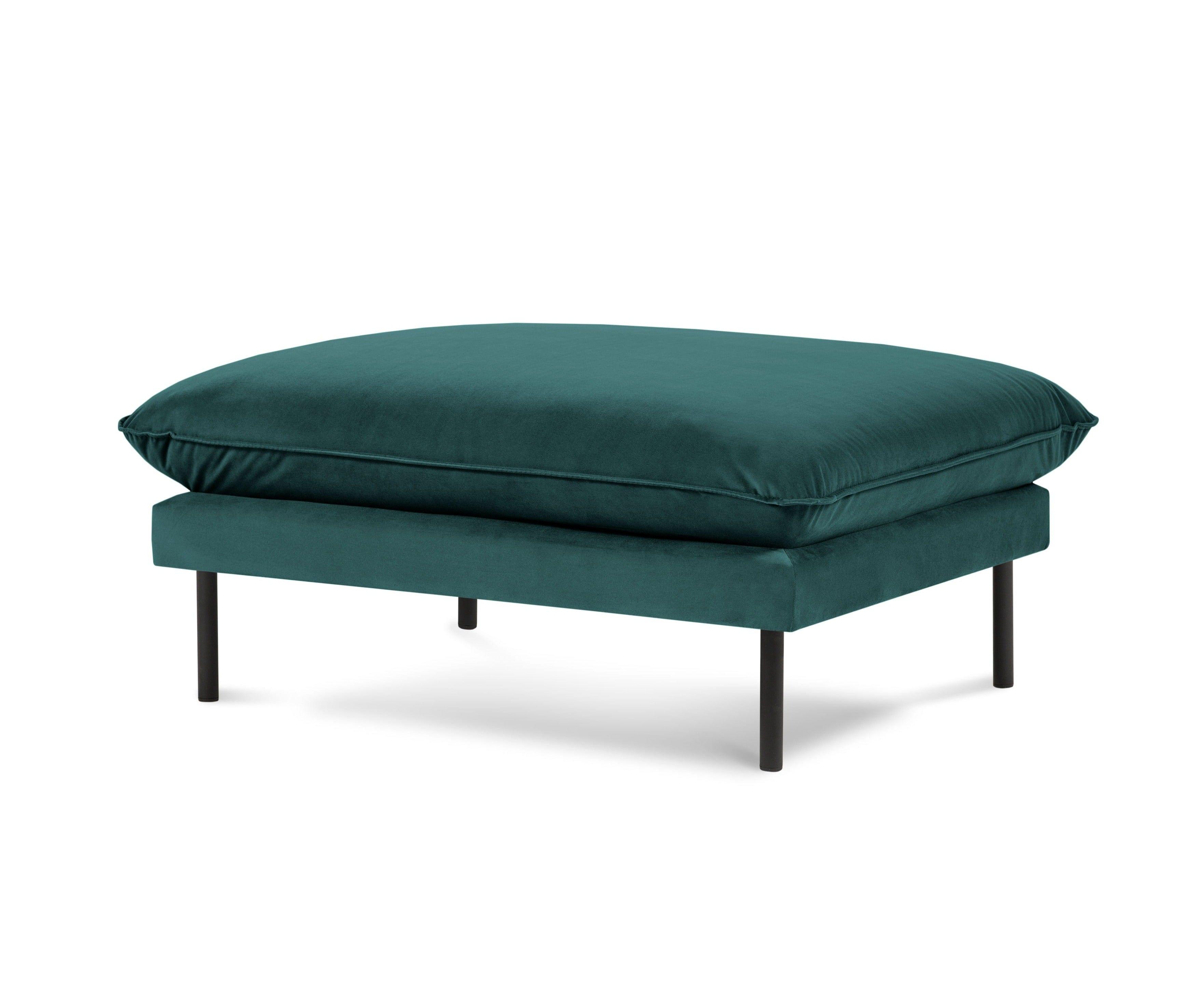 Puf aksamitny VIENNA morski z czarną podstawą Cosmopolitan Design Eye on Design