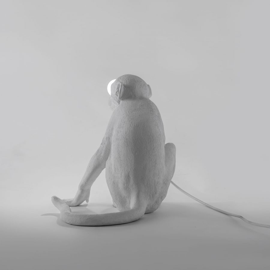 Lampa stołowa MONKEY SITTING biały