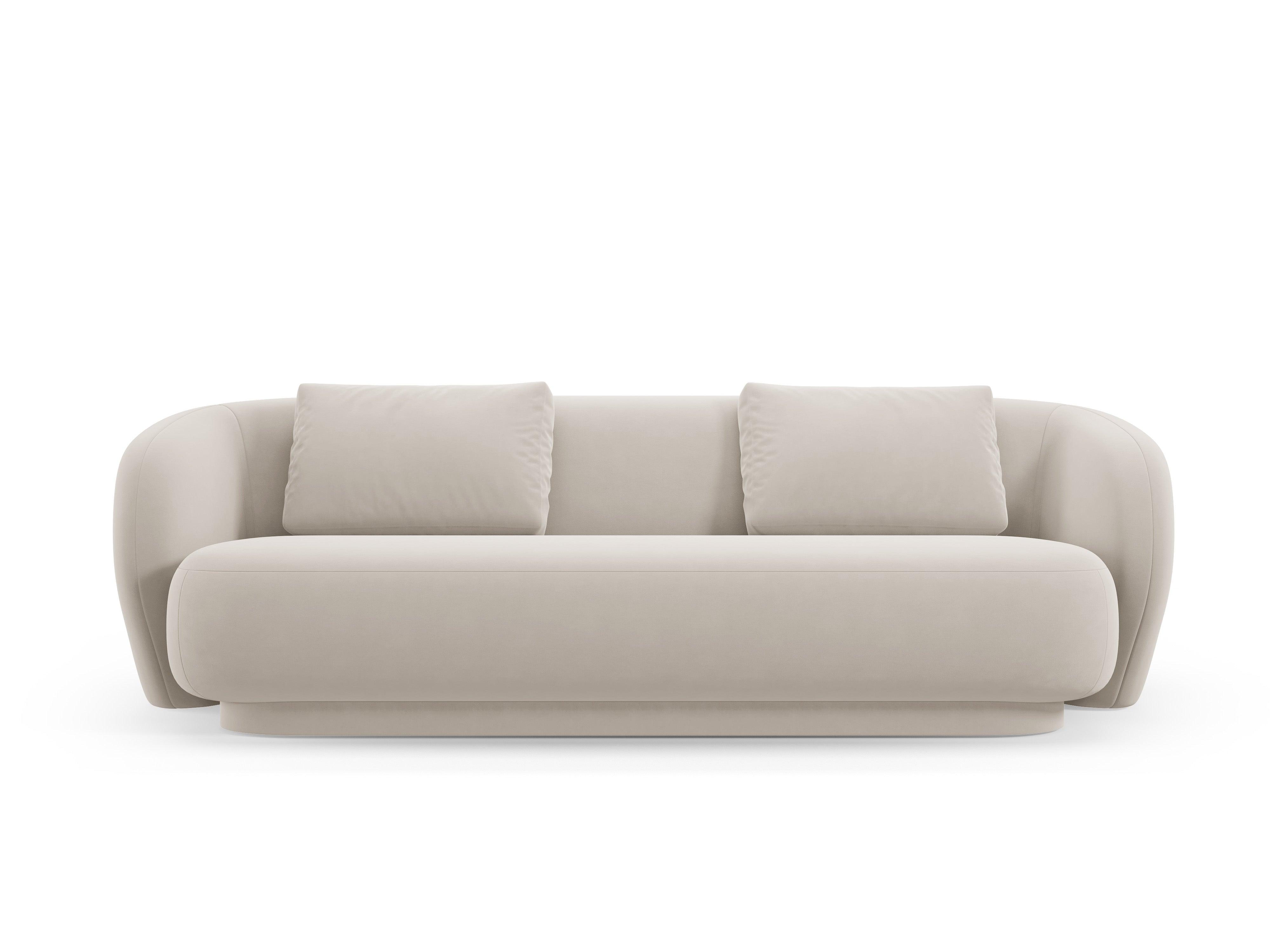 Sofa 3-osobowa aksamitna CAMDEN jasnobeżowy Cosmopolitan Design Eye on Design
