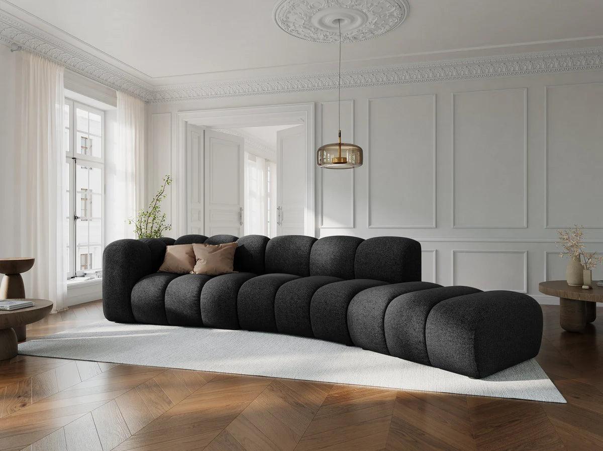 Sofa 5-osobowa prawostronna SKYLER czarny szenil Interieurs 86 Eye on Design