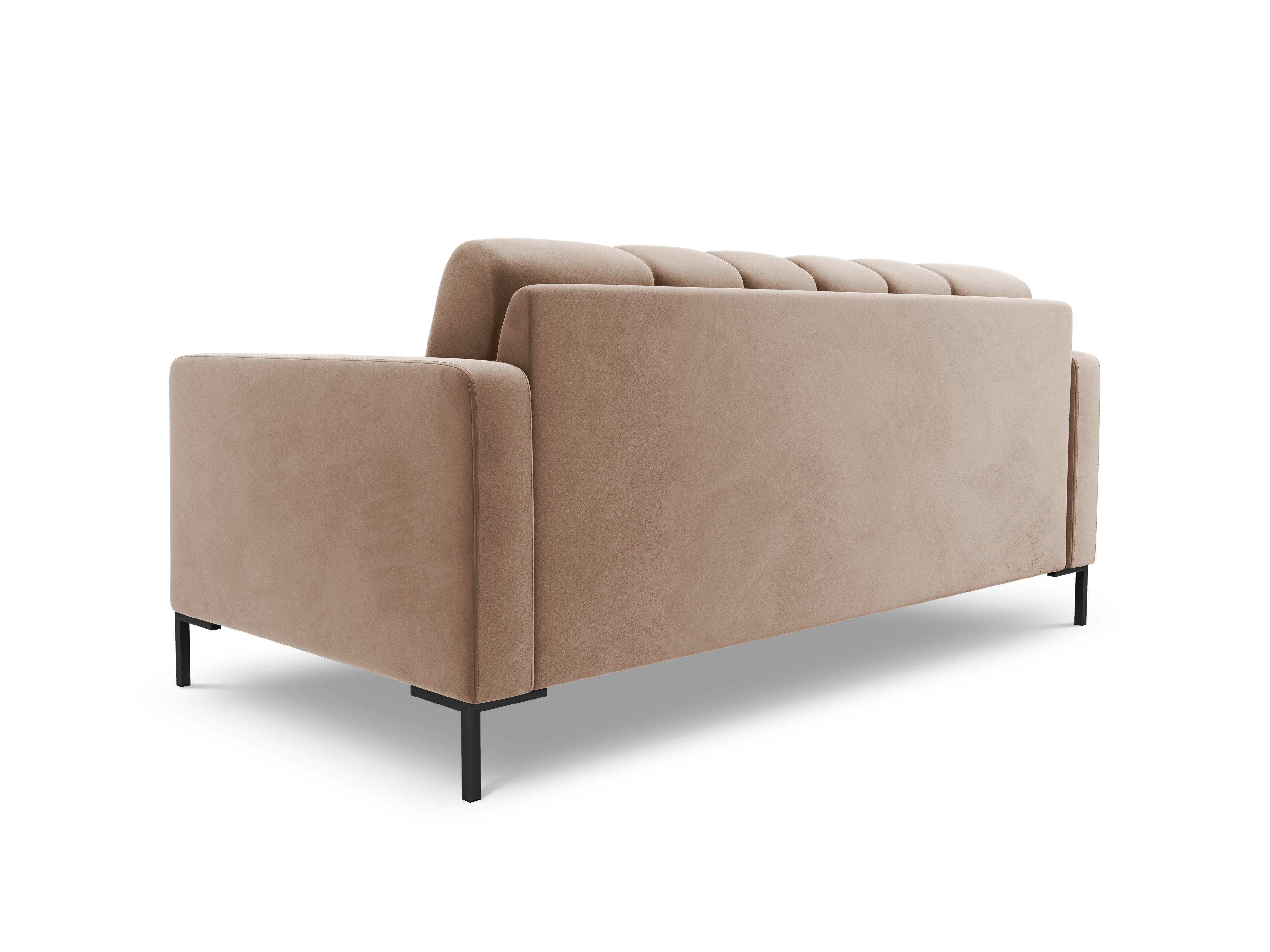 Sofa aksamitna 2-osobowa BALI beżowy z czarną podstawą Cosmopolitan Design Eye on Design