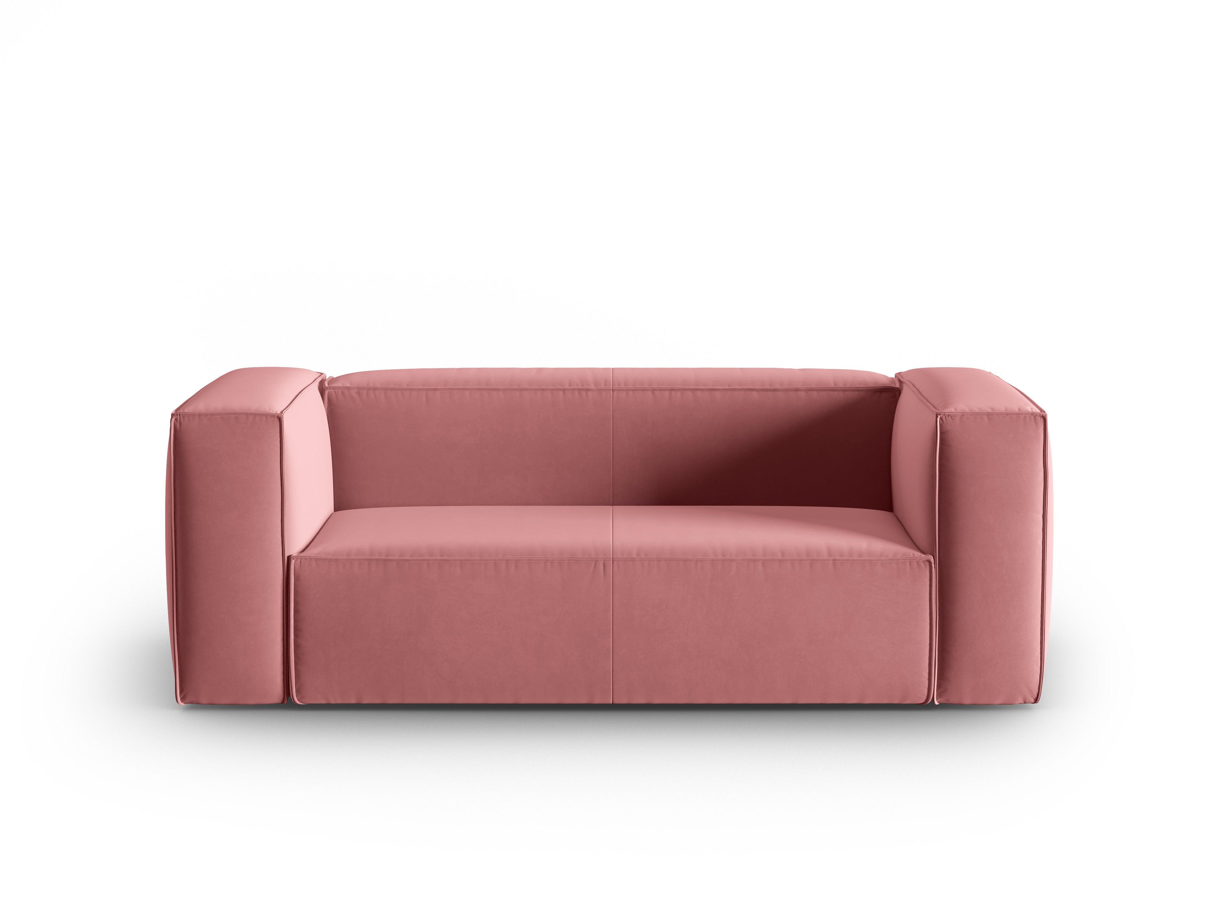 Sofa aksamitna 2-osobowa MACKAY łososiowy Cosmopolitan Design Eye on Design