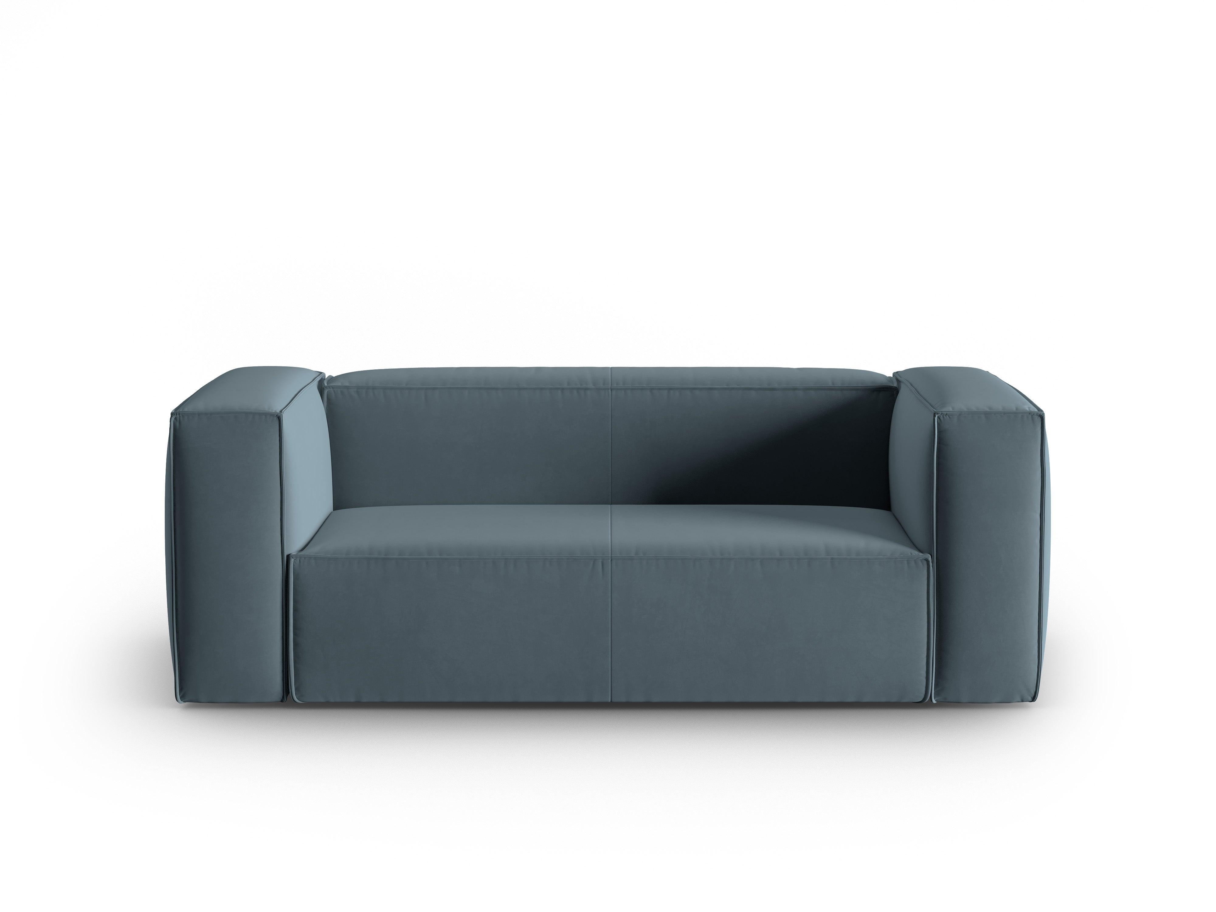 Sofa aksamitna 2-osobowa MACKAY niebieski Cosmopolitan Design Eye on Design