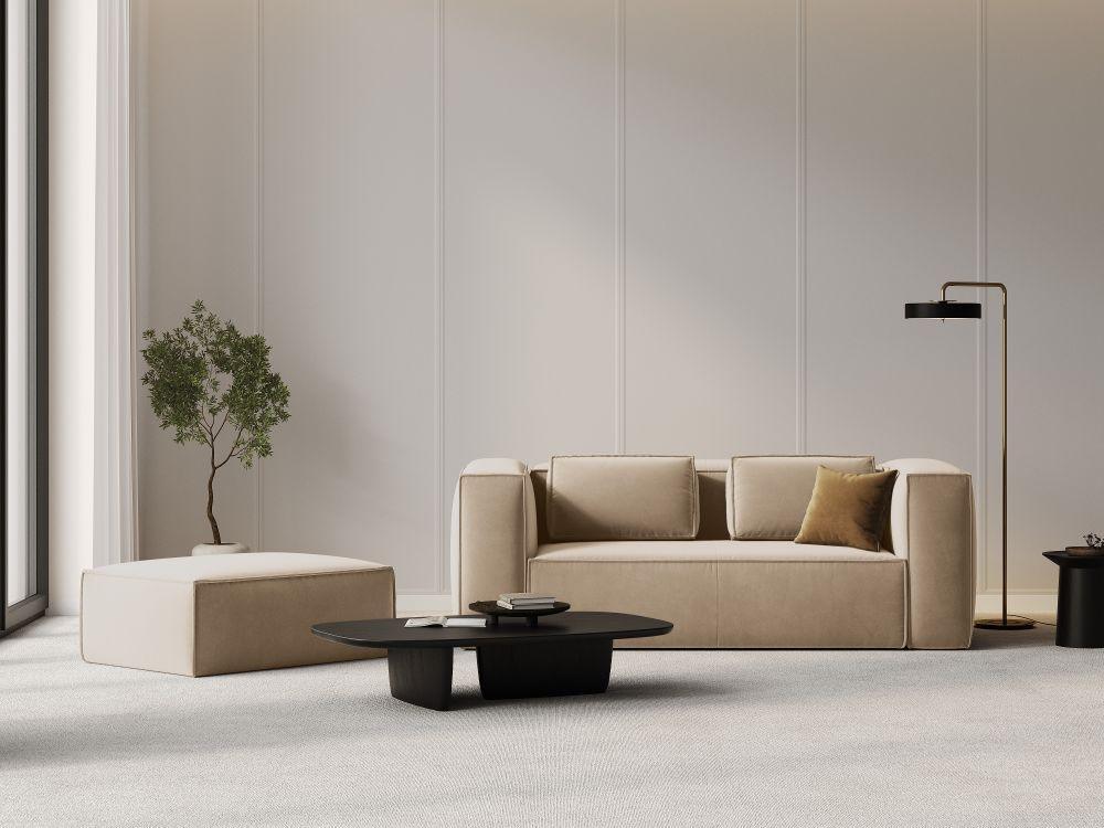 Sofa aksamitna 2-osobowa MACKAY piaskowy Cosmopolitan Design Eye on Design