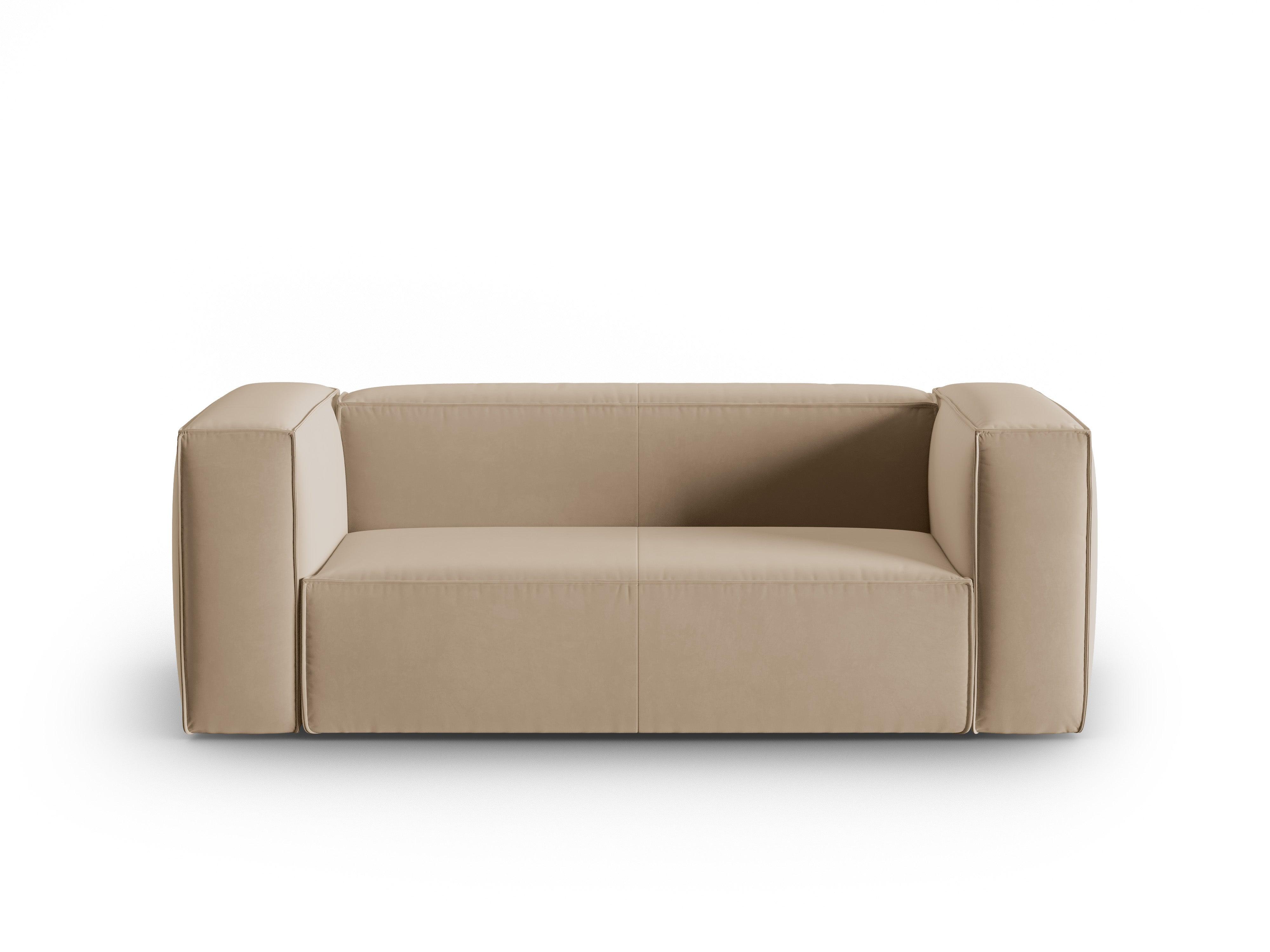 Sofa aksamitna 2-osobowa MACKAY piaskowy Cosmopolitan Design Eye on Design