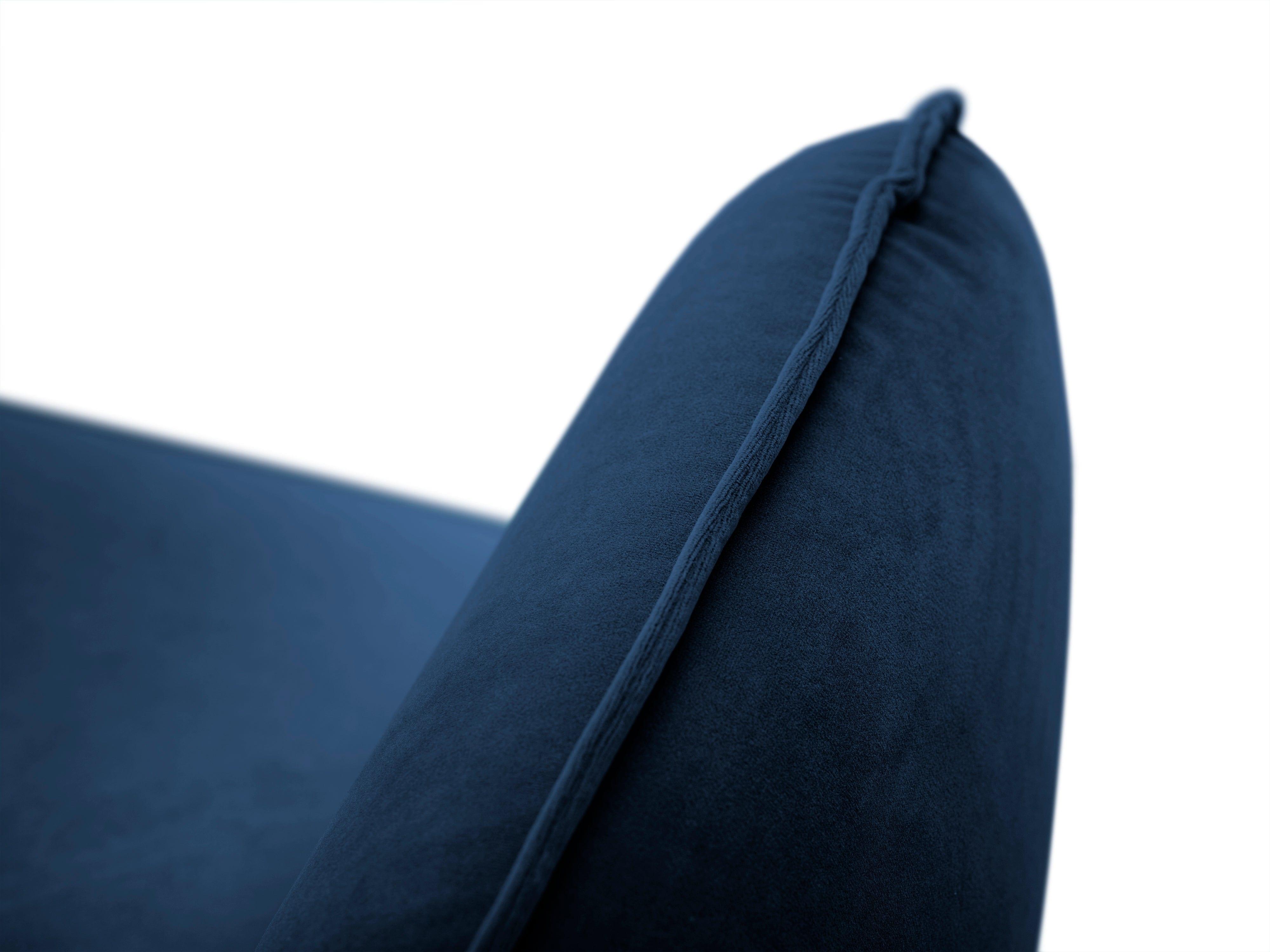 Sofa aksamitna 2-osobowa VIENNA niebieski z czarną podstawą Cosmopolitan Design Eye on Design
