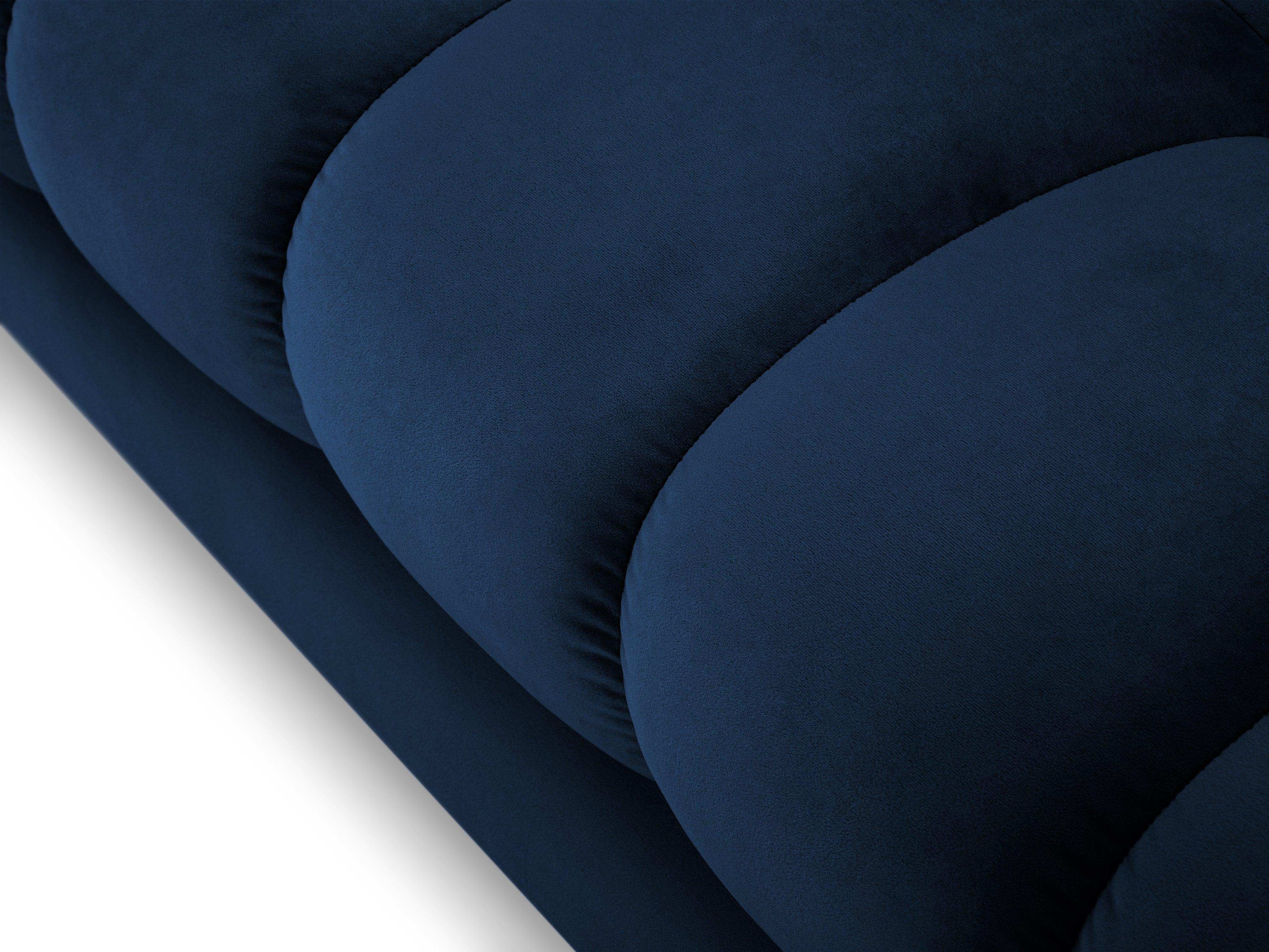 Sofa aksamitna 3-osobowa BALI granat królewski z czarną podstawą Cosmopolitan Design Eye on Design