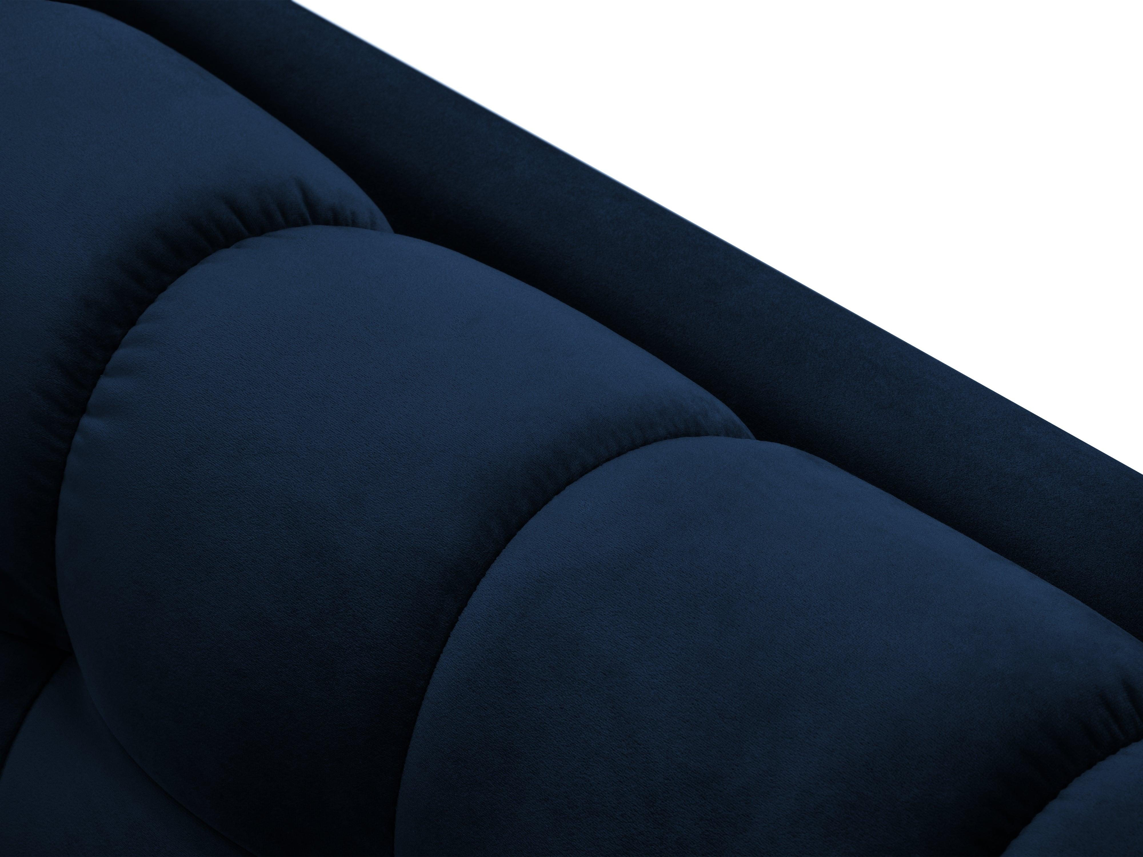 Sofa aksamitna 3-osobowa BALI granat królewski z czarną podstawą Cosmopolitan Design Eye on Design