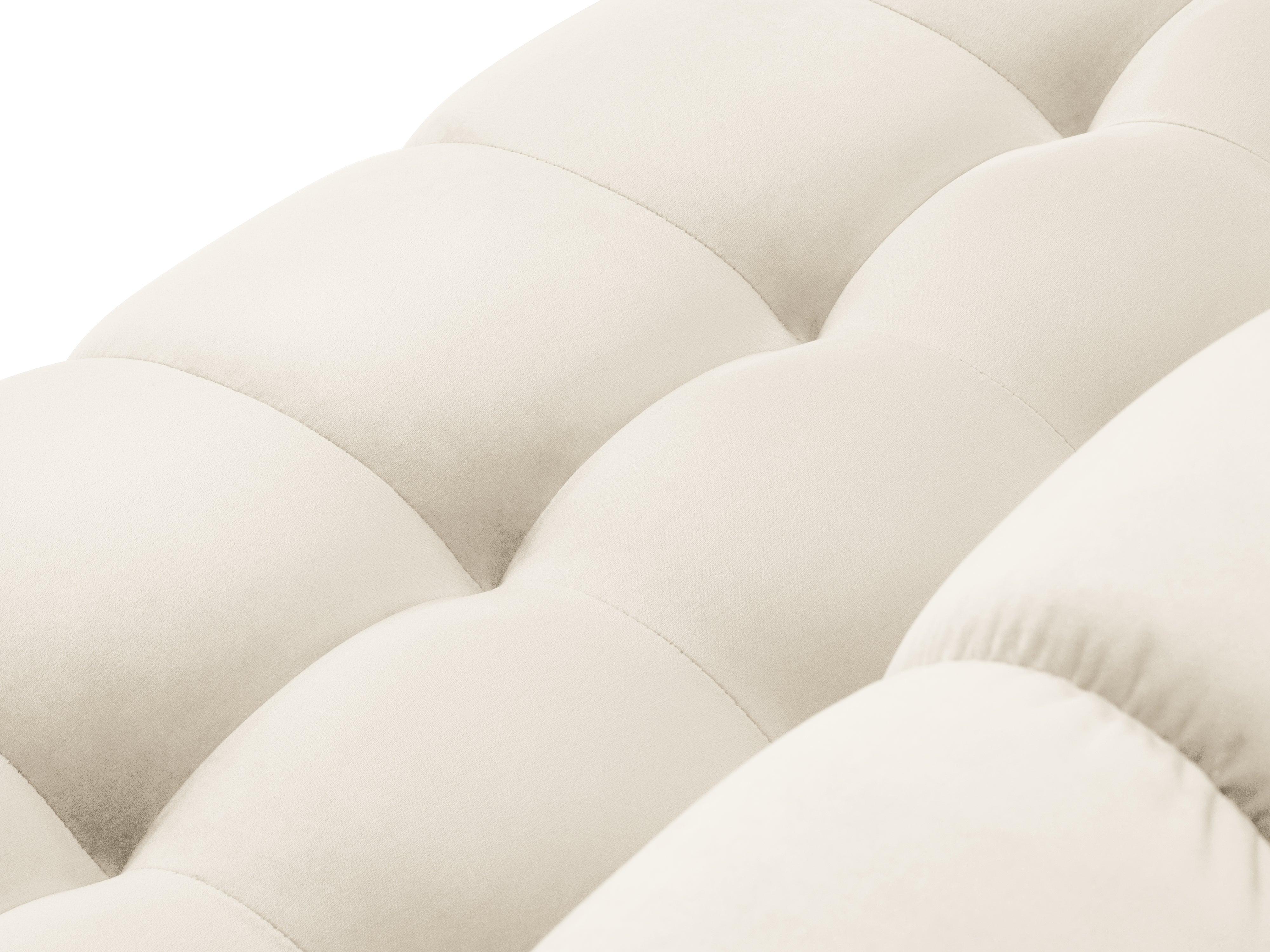 Sofa aksamitna 3-osobowa BALI jasnobeżowy ze złotą podstawą Cosmopolitan Design Eye on Design