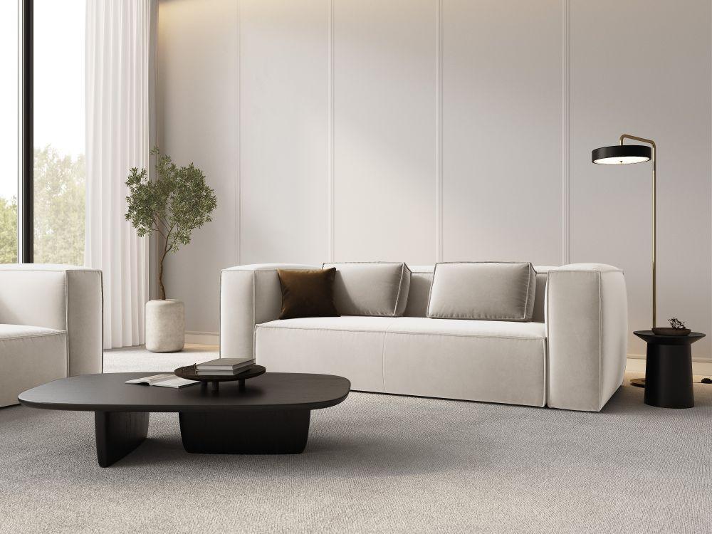 Sofa aksamitna 3-osobowa MACKAY jasnobeżowy Cosmopolitan Design Eye on Design