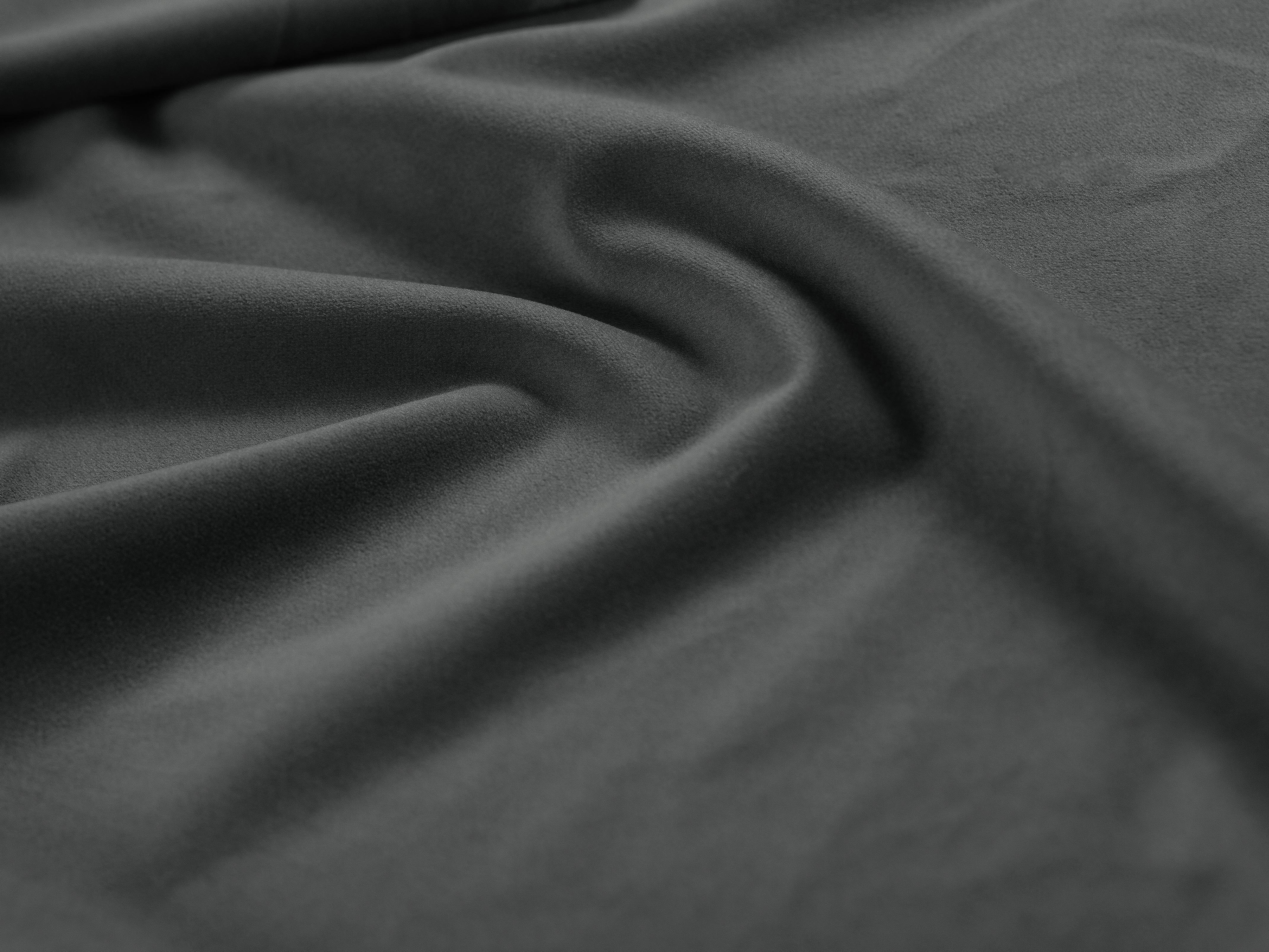 Sofa aksamitna 3-osobowa MADARA ciemnoszary z czarną podstawą Mazzini Sofas Eye on Design