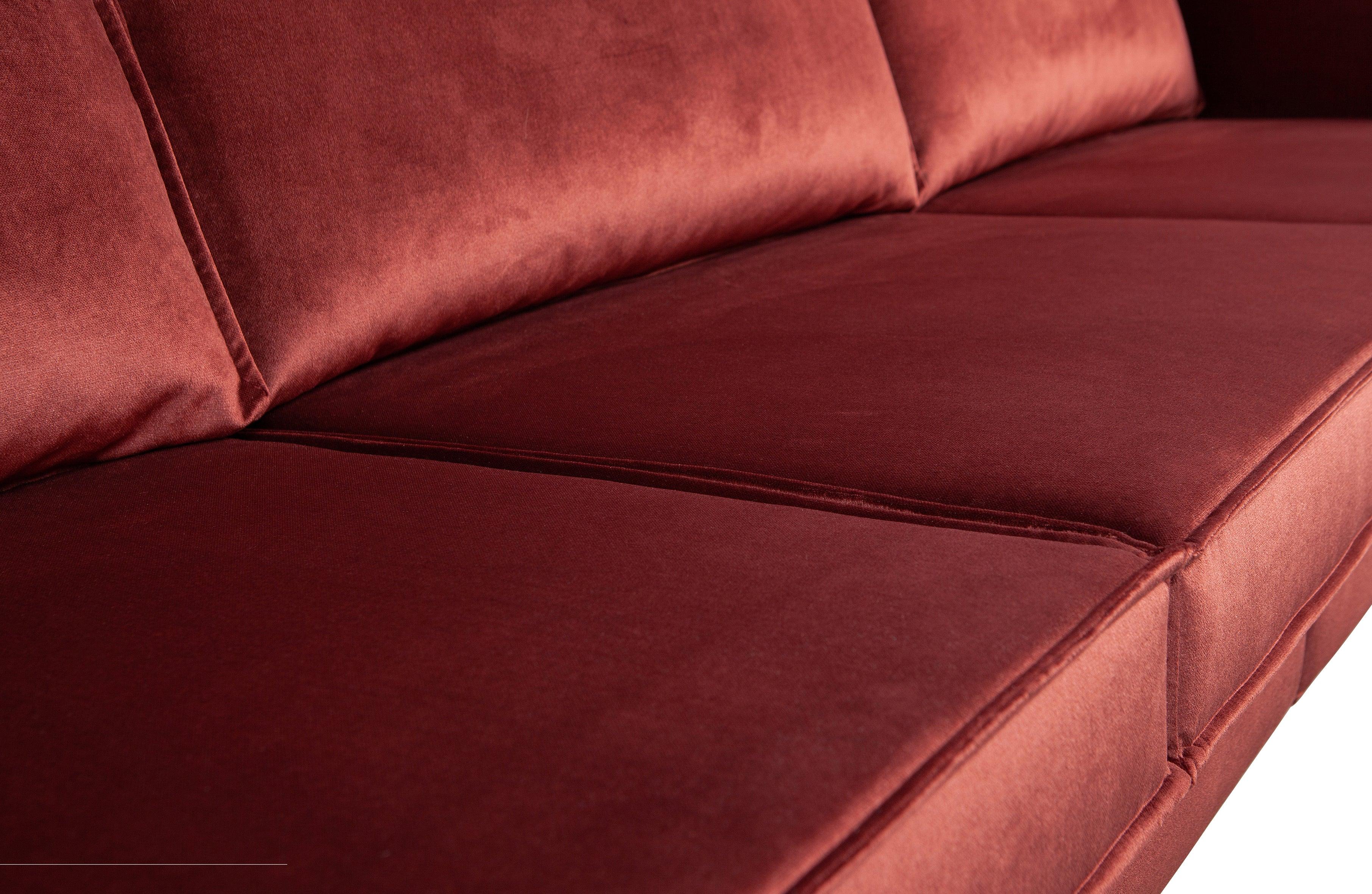 Sofa aksamitna 3-osobowa RODEO kasztanowy Be Pure Eye on Design