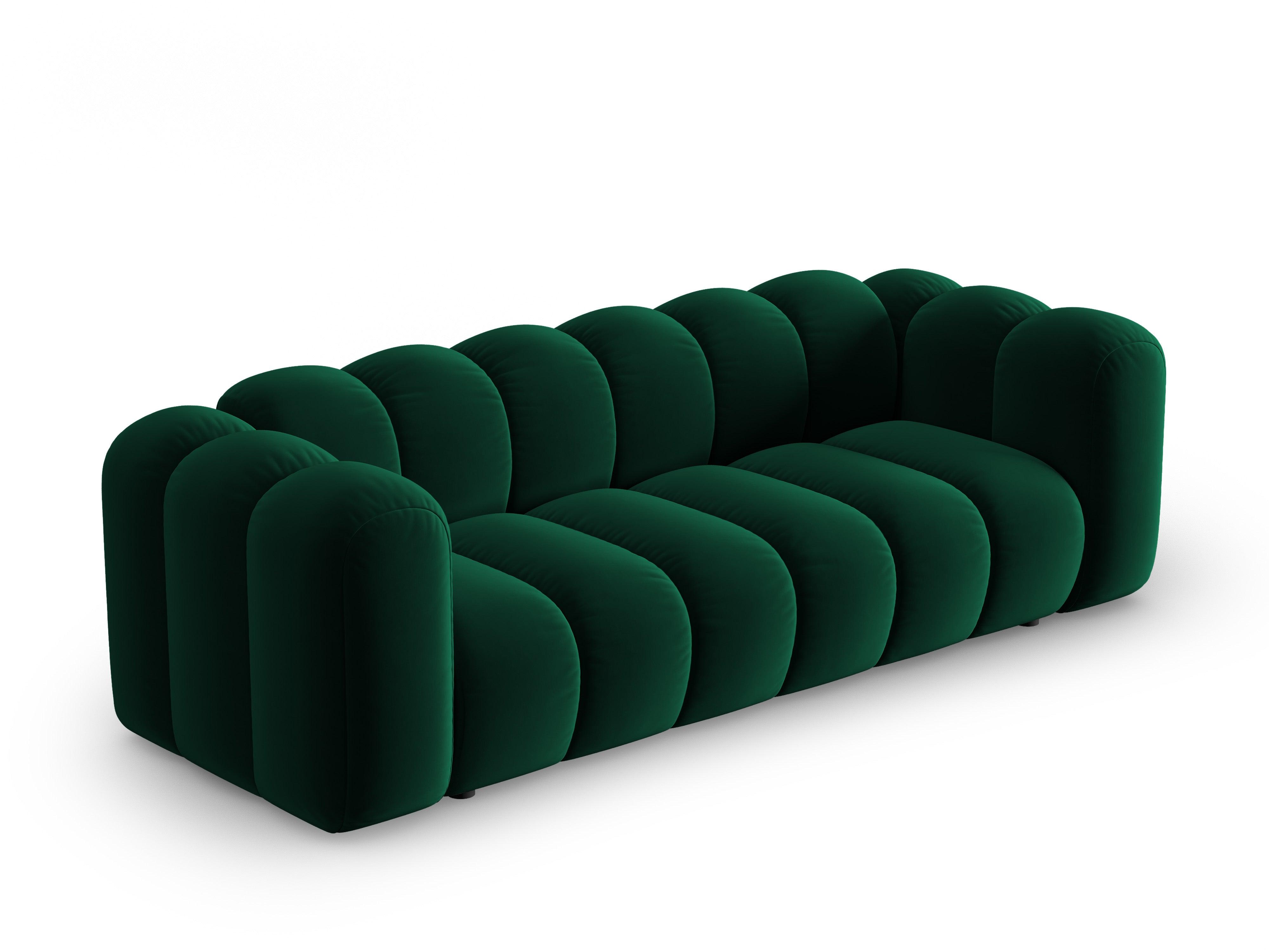 Sofa aksamitna 3-osobowa SKYLER butelkowy zielony Interieurs 86 Eye on Design