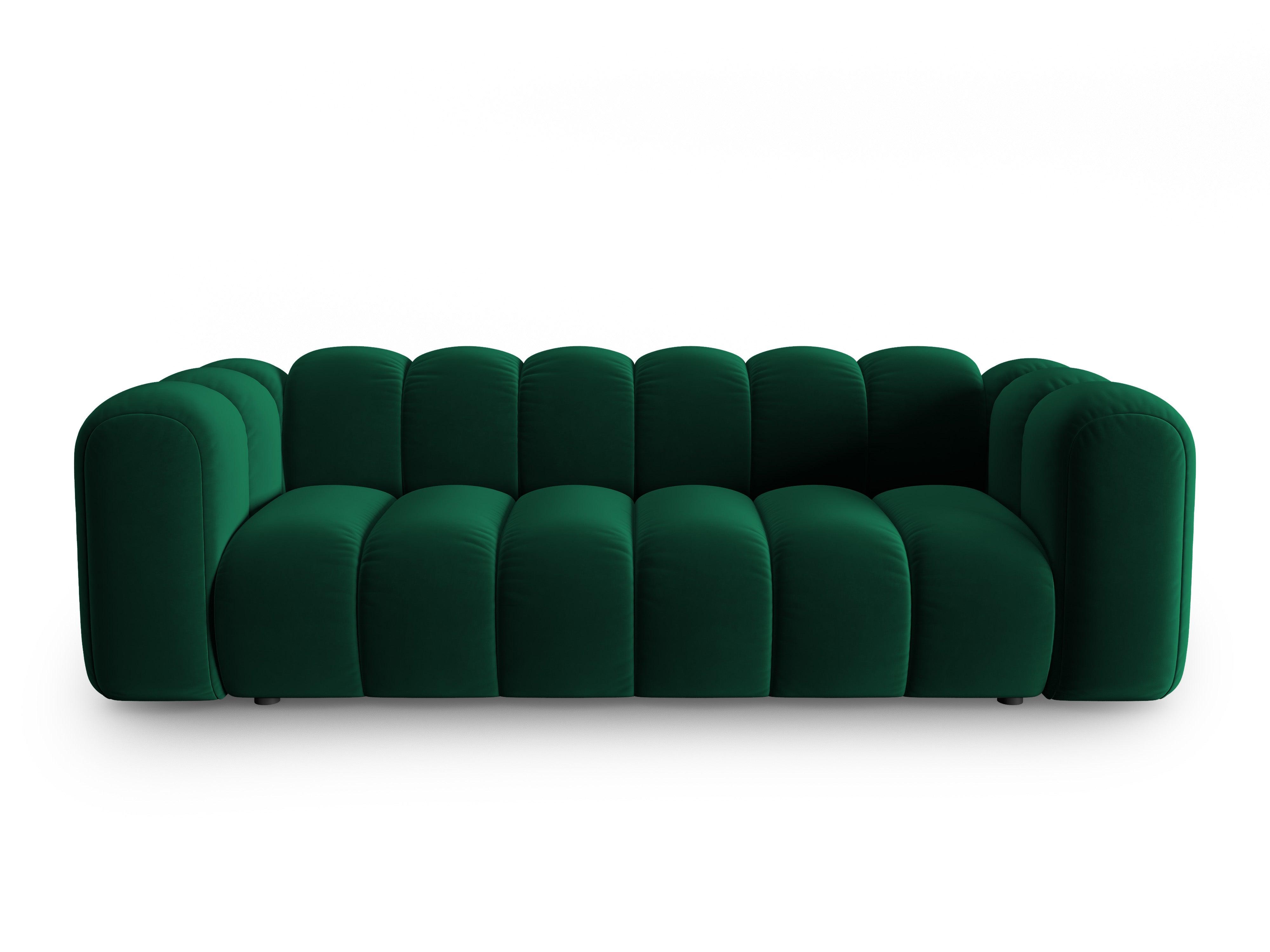 Sofa aksamitna 3-osobowa SKYLER butelkowy zielony Interieurs 86 Eye on Design