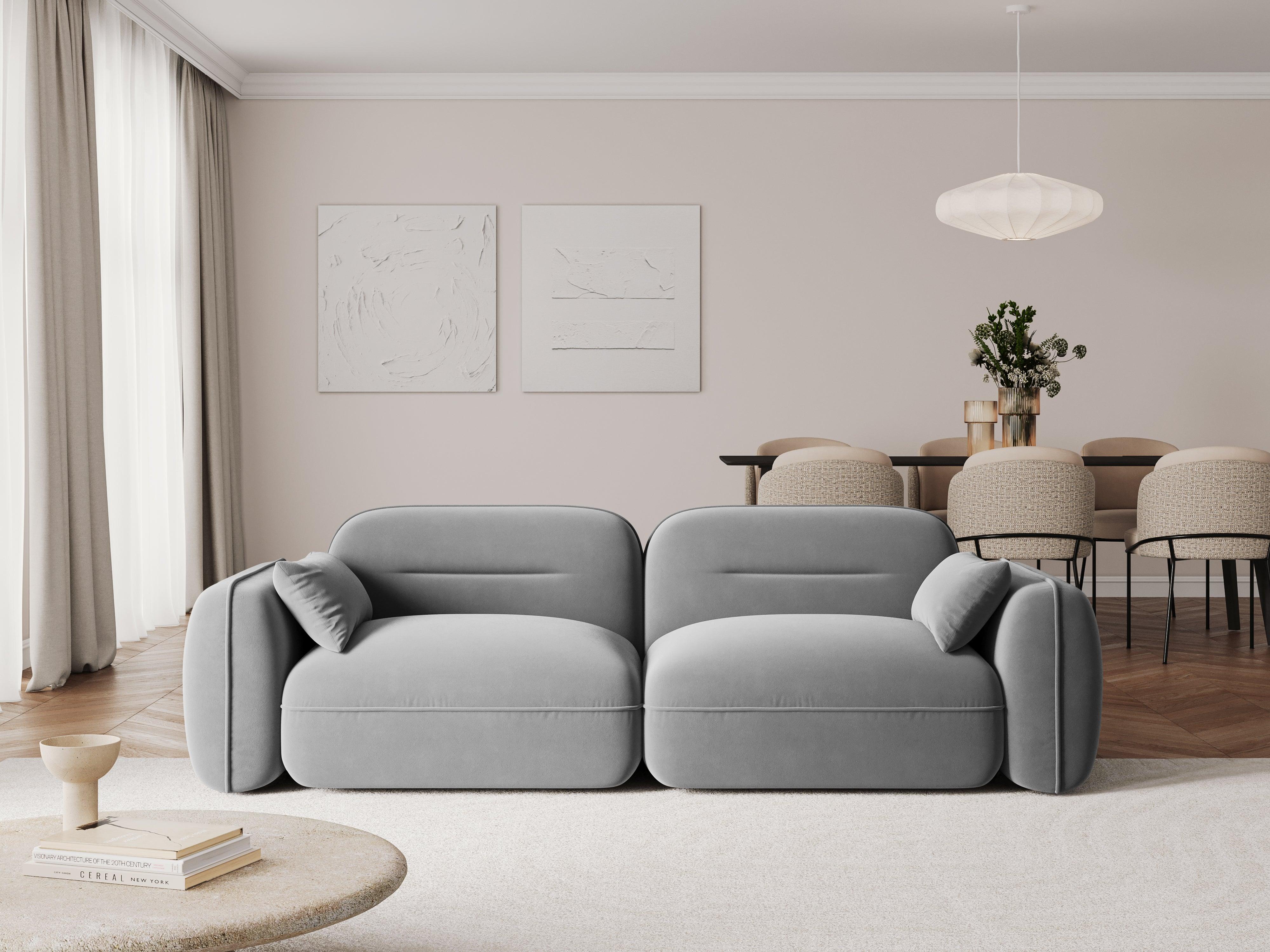 Sofa modułowa aksamitna 3-osobowa SYDNEY jasnoszary Cosmopolitan Design Eye on Design
