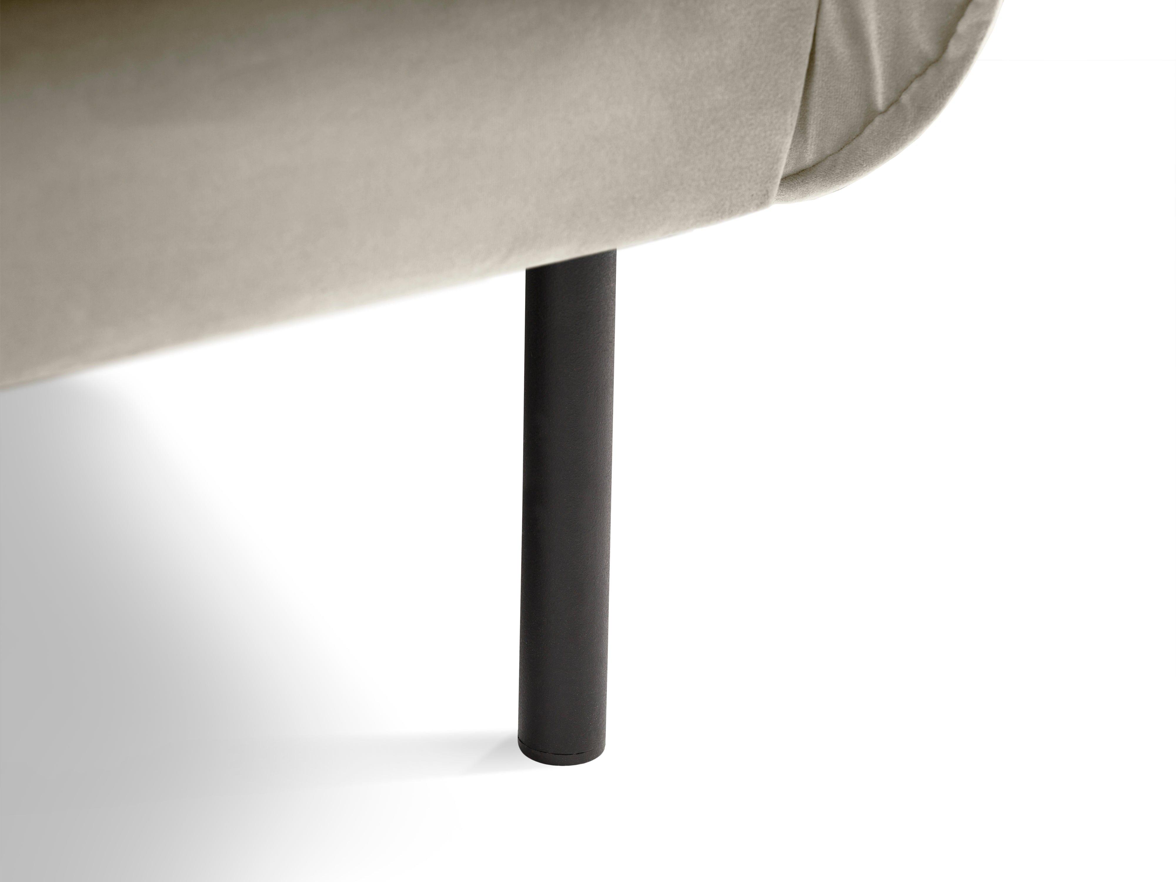 Sofa aksamitna 3-osobowa VIENNA beżowy z czarną podstawą Cosmopolitan Design Eye on Design